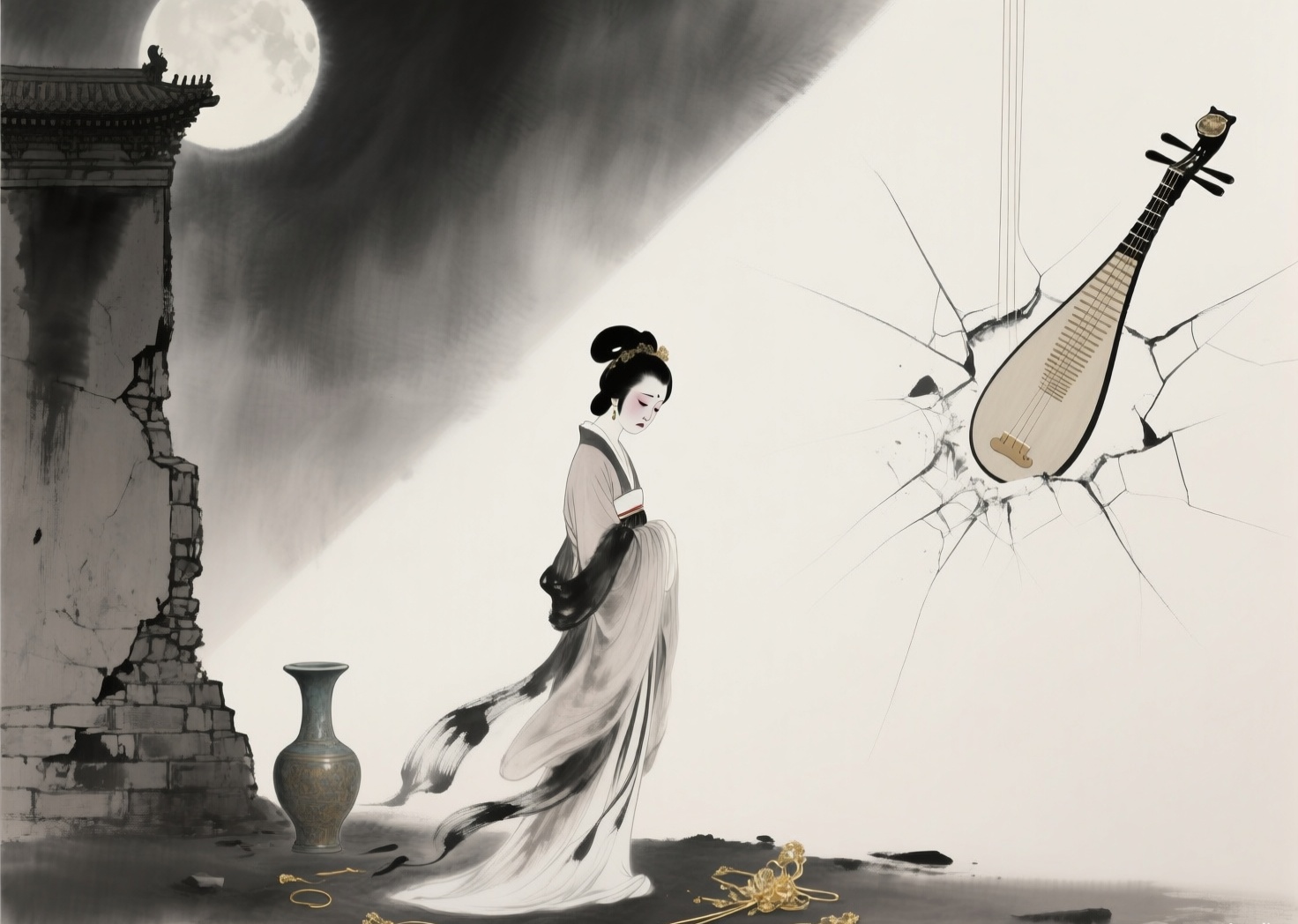 杨玉环在马嵬坡佛堂里被缢亡时,看着门外唐玄宗那熟悉的背影,她终于