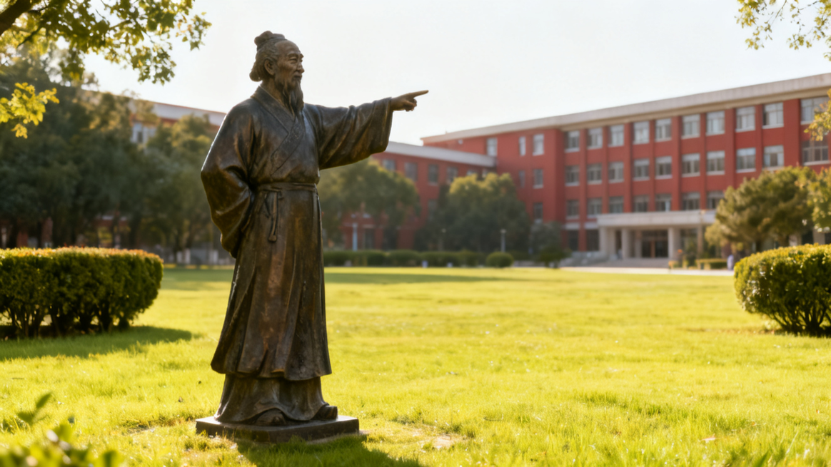 北大旧图书馆东门草坪,李敖2005年捐35万欲立胡适铜像,20年后为何空空