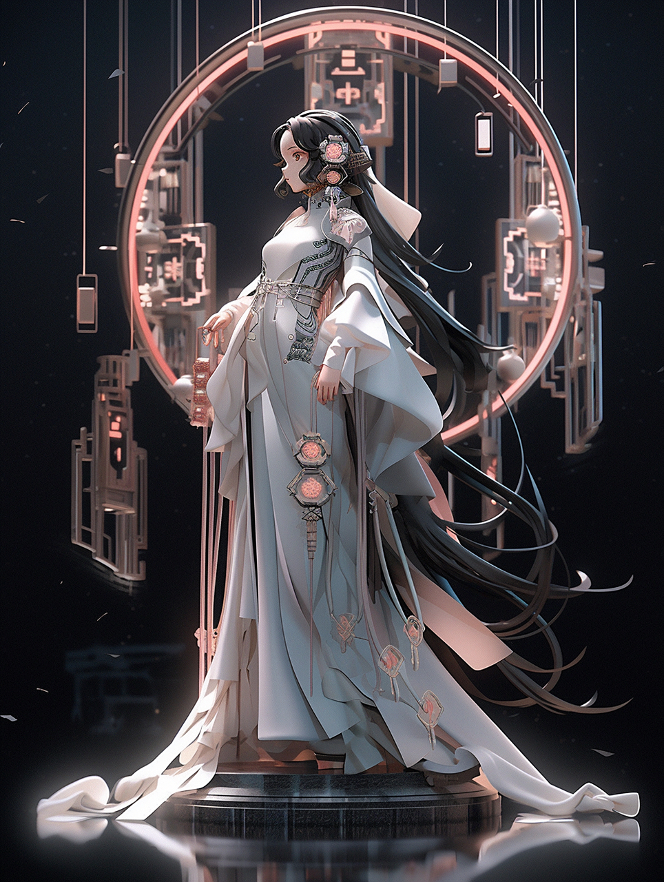 中国元素x赛博科技风#ai生画# #ai共创计划# #3d动漫# #ai绘画