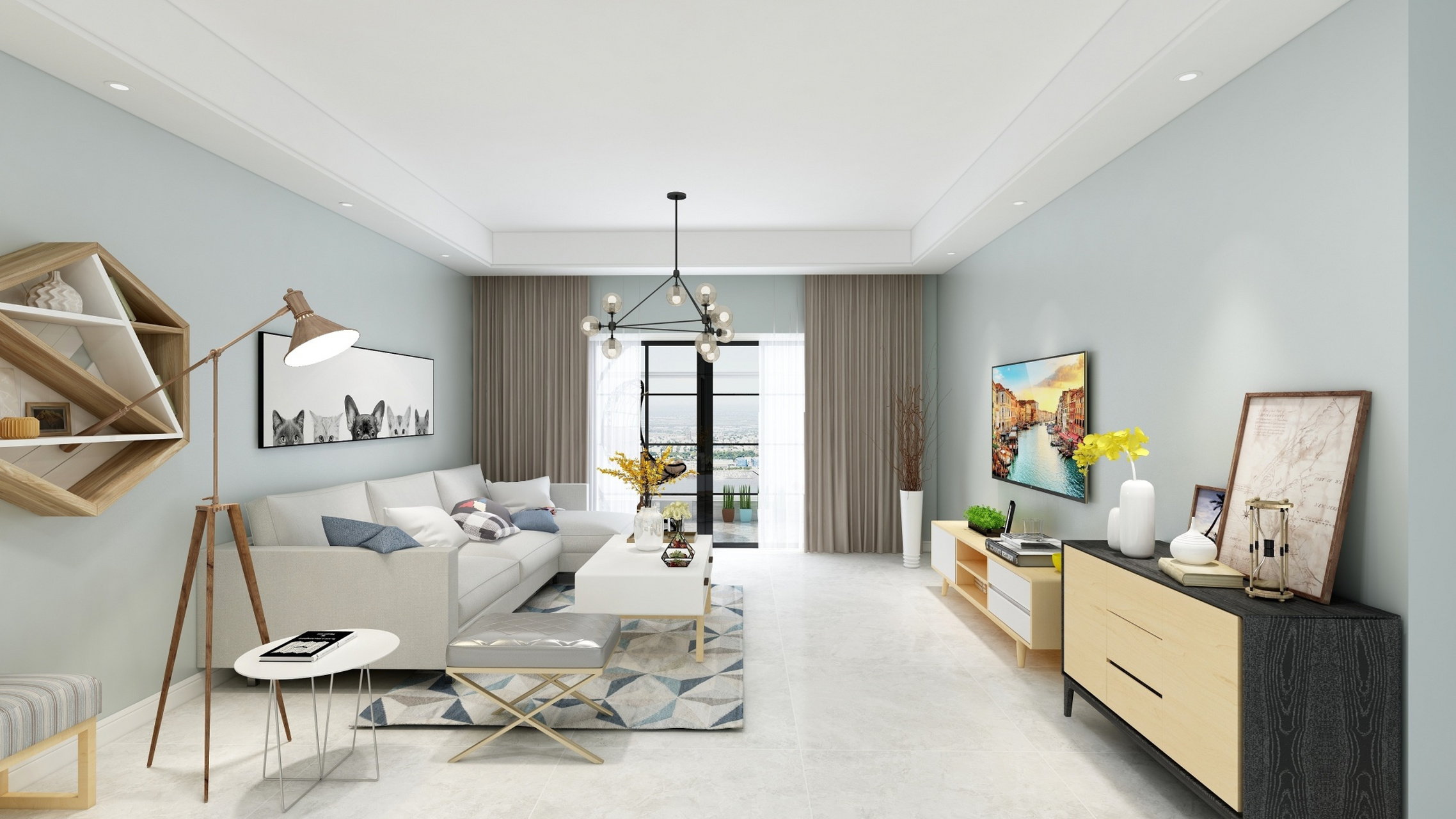 139平现代风四居室有着淡淡的小美好,将悠闲自在带入家中 #我在百度学