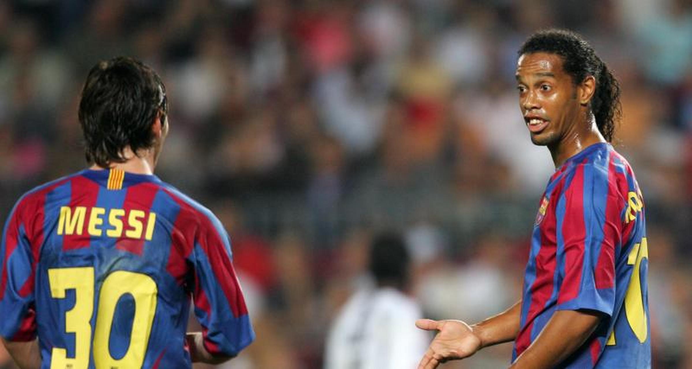 梅西与小罗的神仙友情  小罗曾表示:"于我,比他进第一个球更美好的