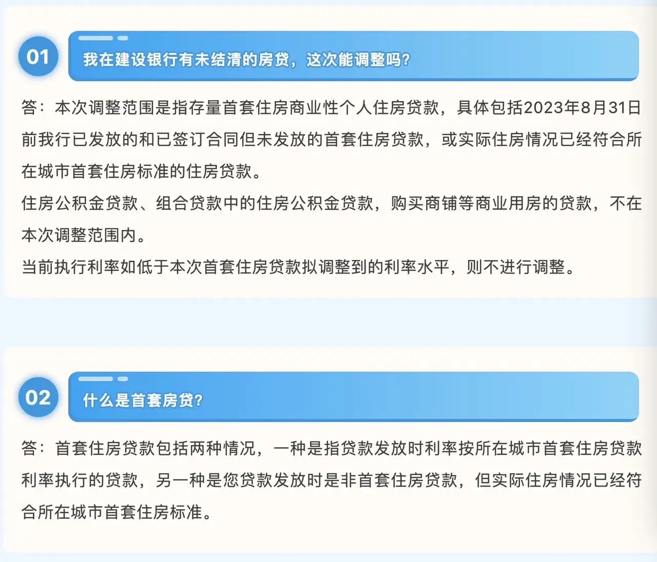 建行的存量住房贷款利率调整出来啦!