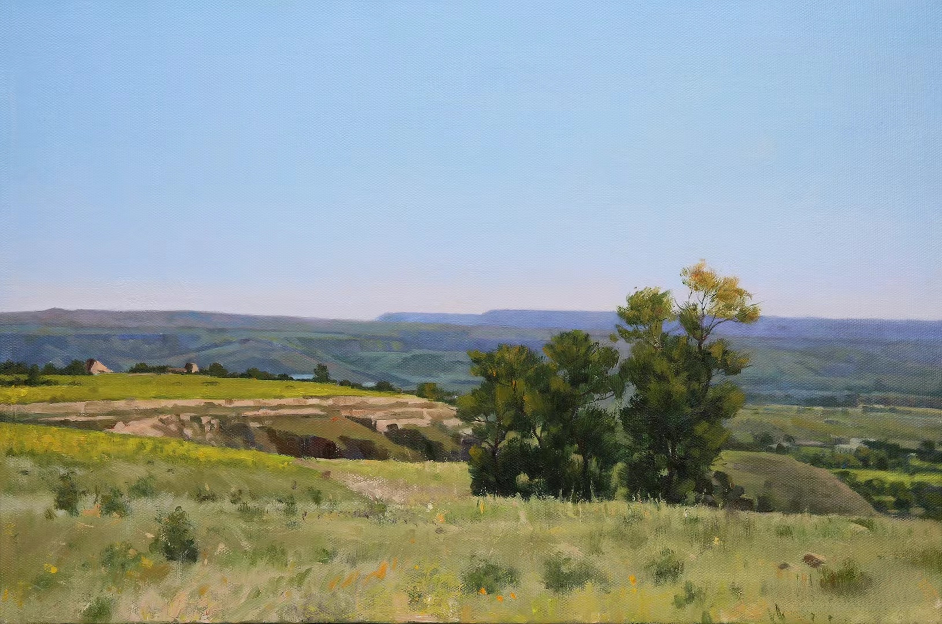 清新治愈系油画风景.