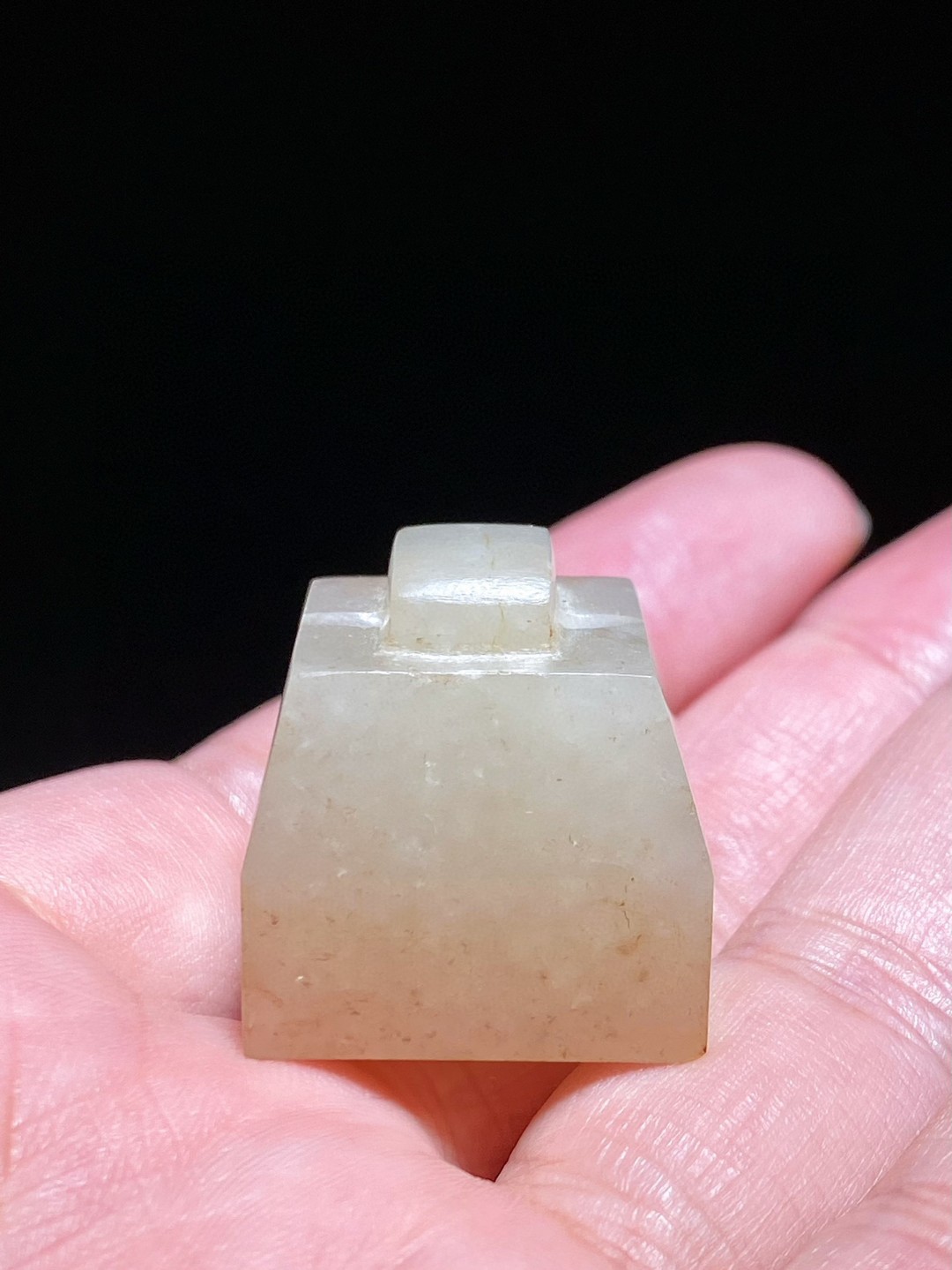 汉 和田玉籽料 白玉 玉方钮 覆斗印 玉印 印章