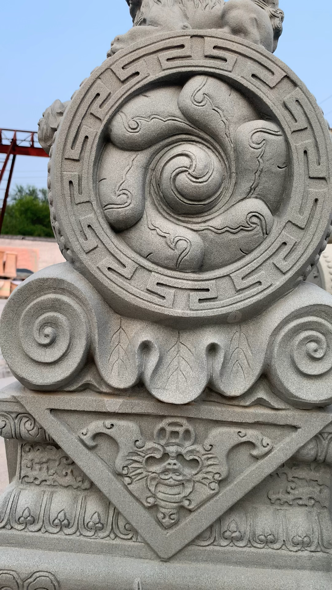 新石材青石门墩小狮子大门摆件抱箍石