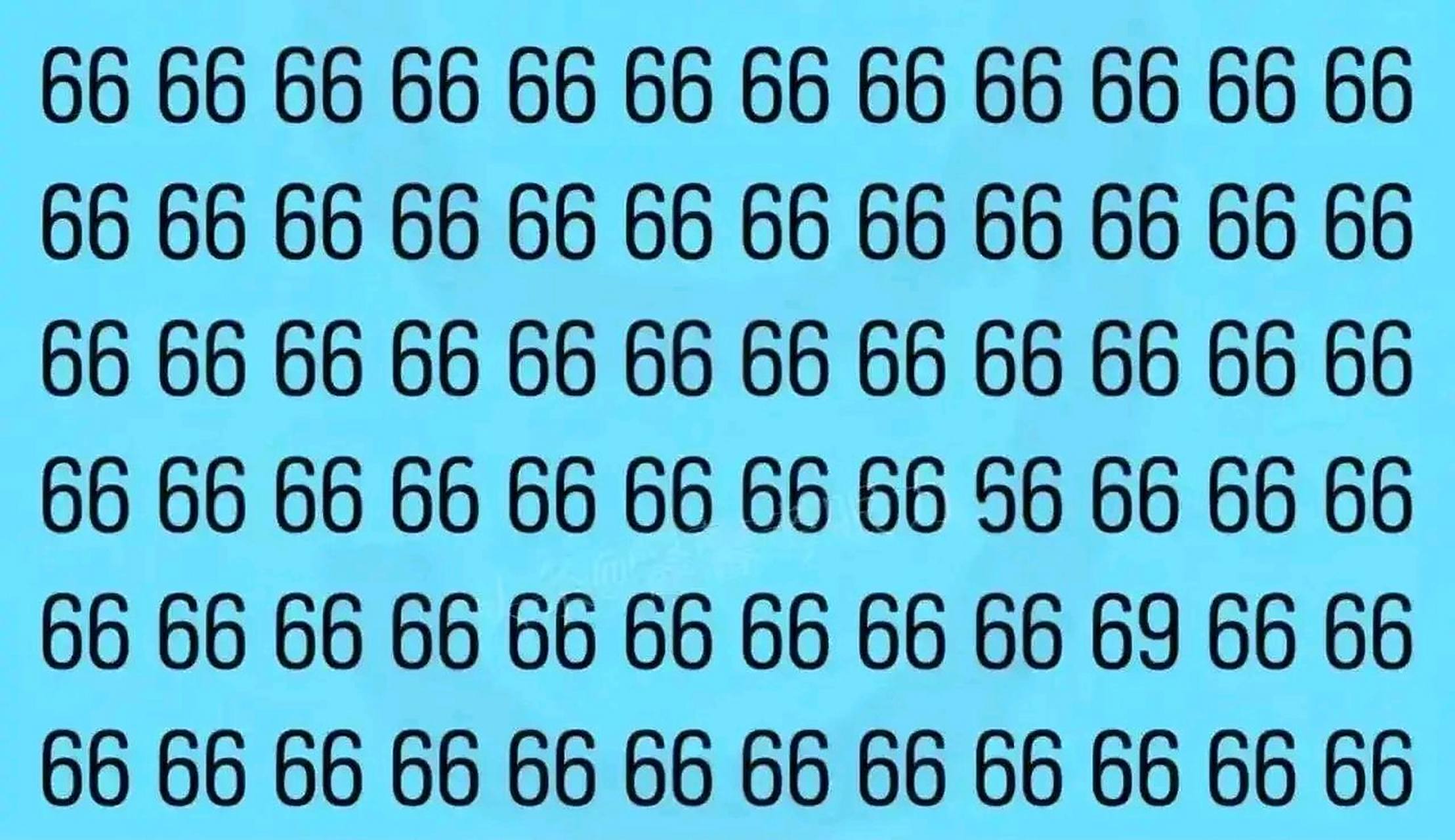 考眼力:最难数字找不同,找到2处算眼力一般,找到3处你就是天才,你能找