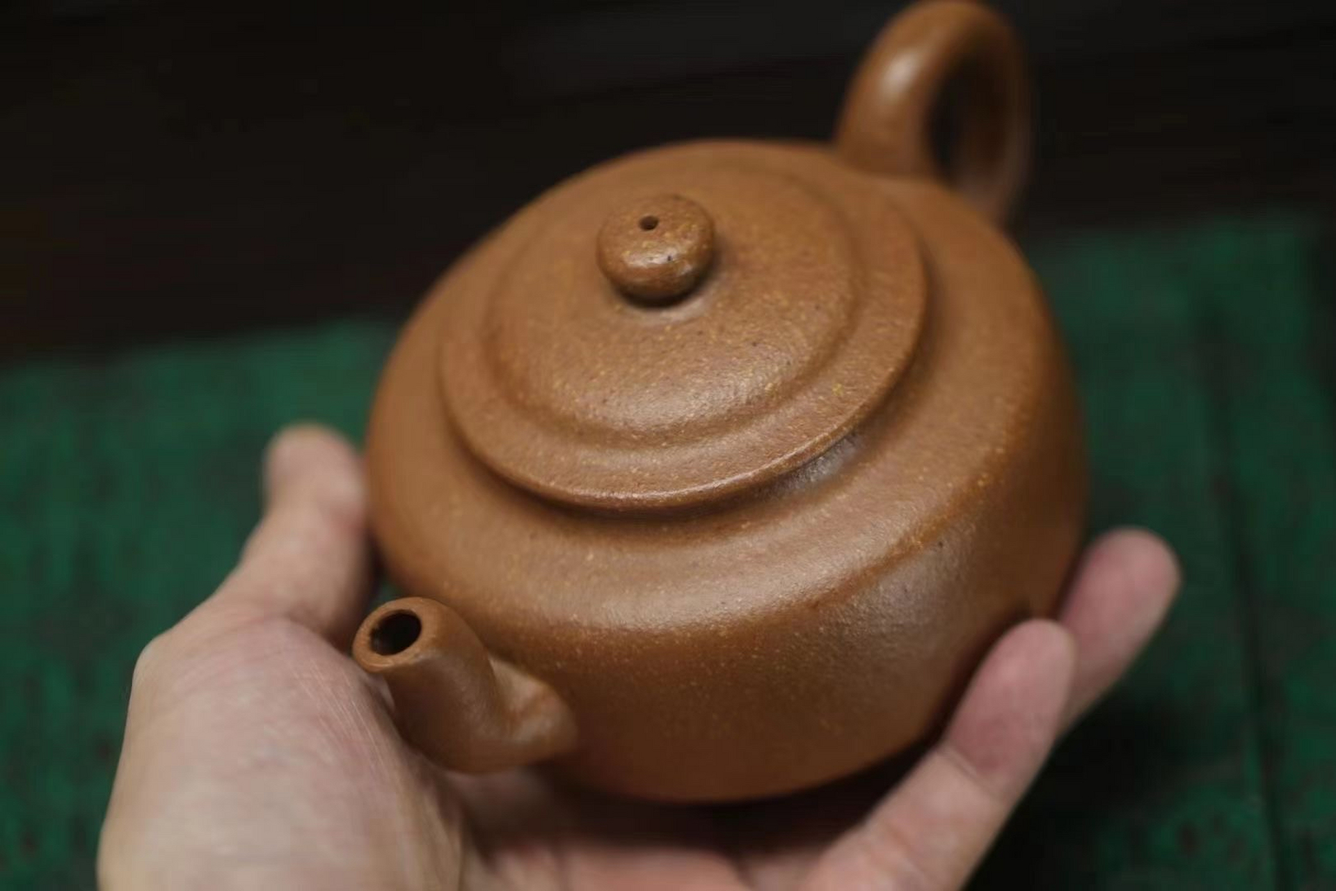 【旭茂壶】 手工石磨黄降坡泥料#紫砂壶# #全手工