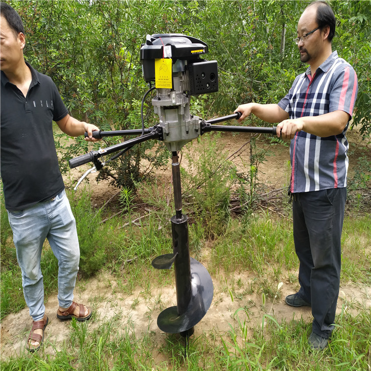 小型手提式多功能钻孔打桩设备汽油发动机光伏地桩安装设备