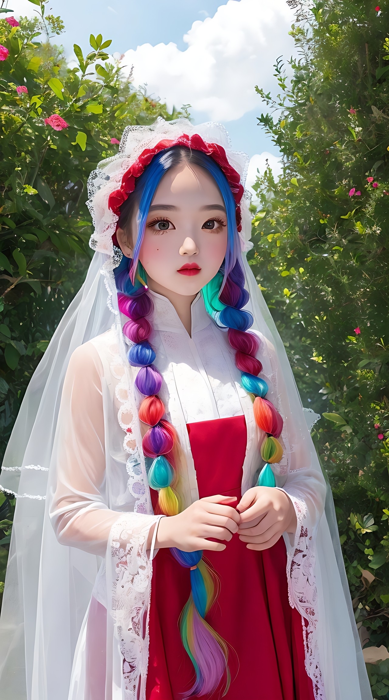 麻花辫子的小姑娘