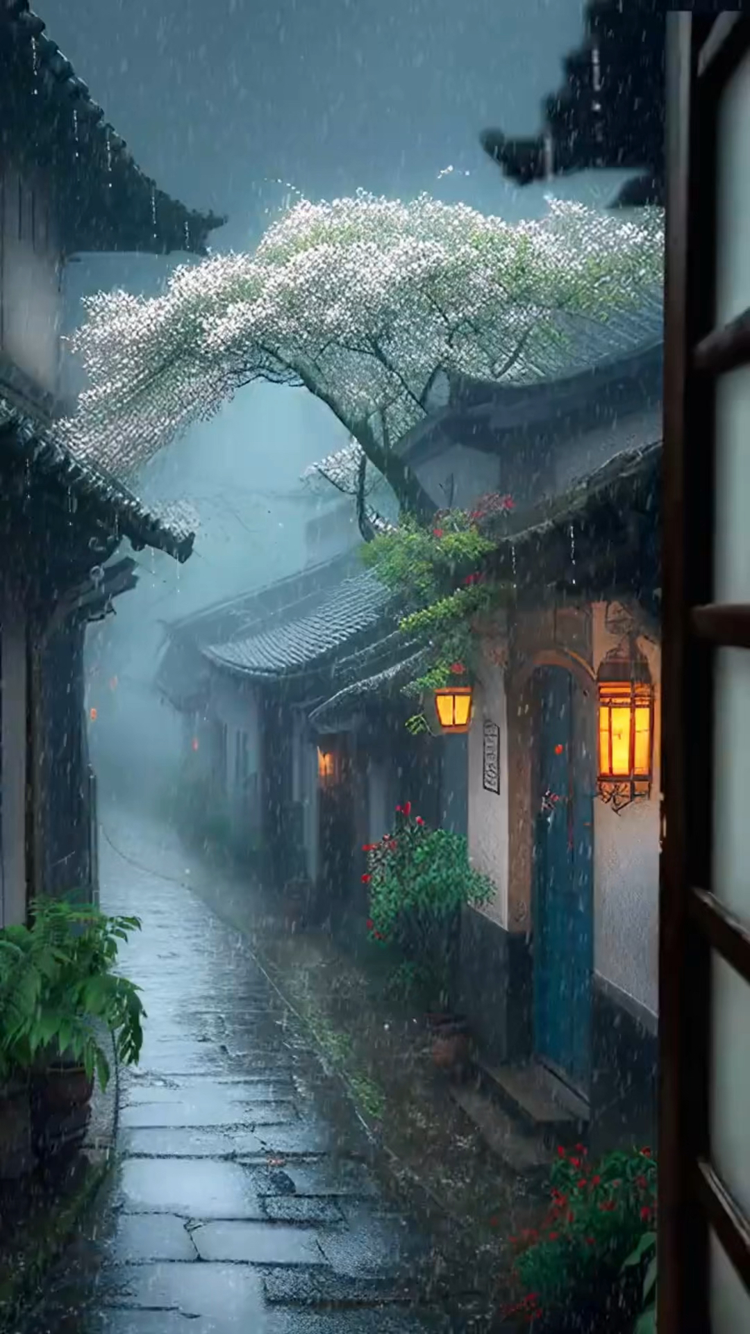 这大概只有中国人才懂的意境吧.闲庭信步,听雨拾花