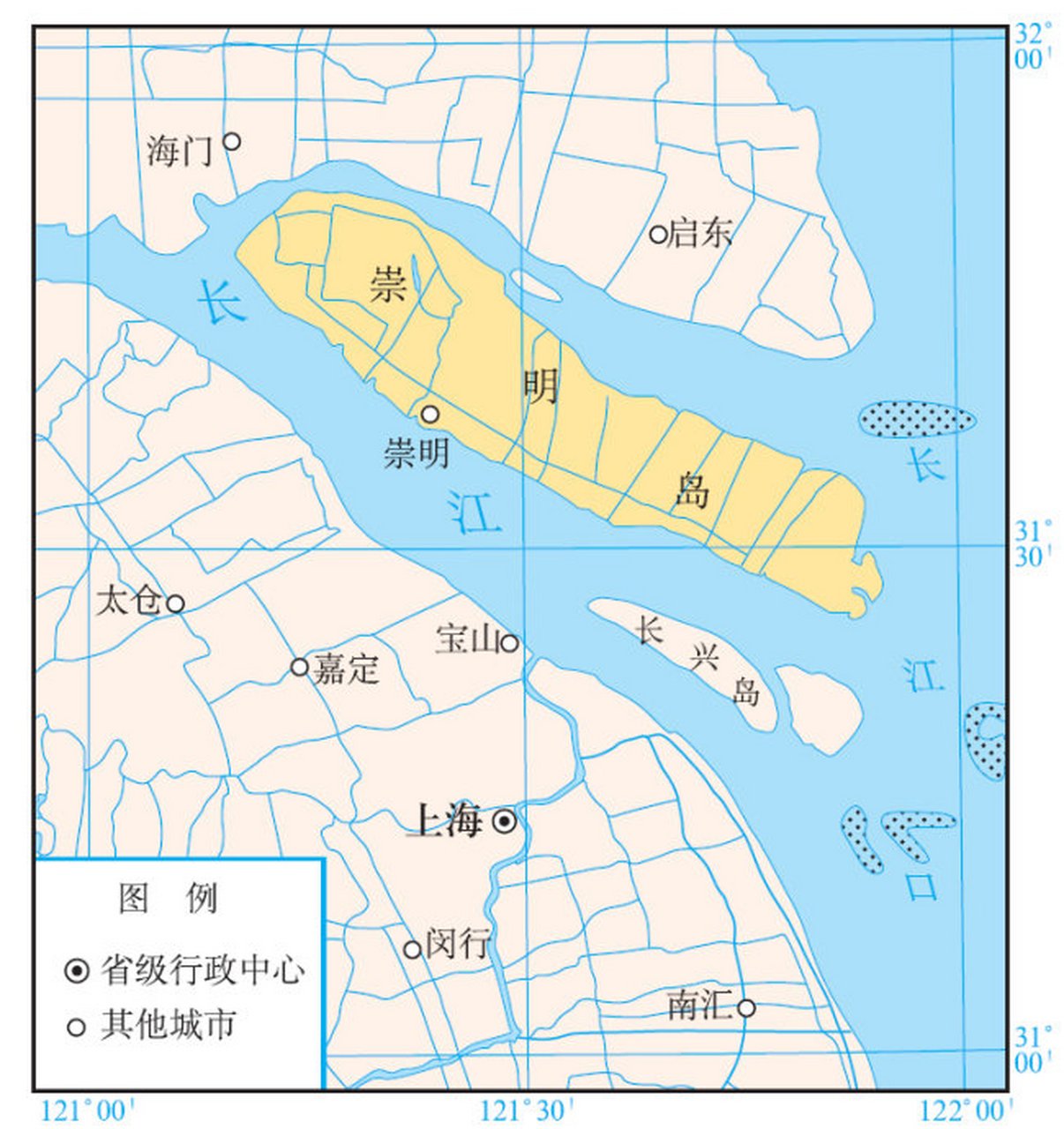 上海崇明岛地图高清图片