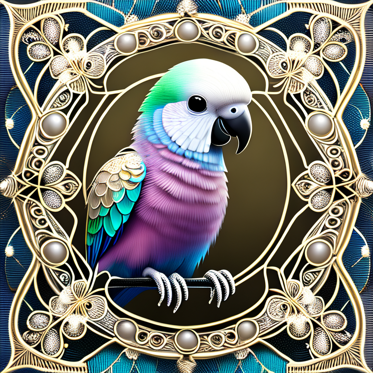 美丽可爱的小鹦鹉-ai绘画作品#涂鸦一格ai绘画# #美术作品# #ai绘画#