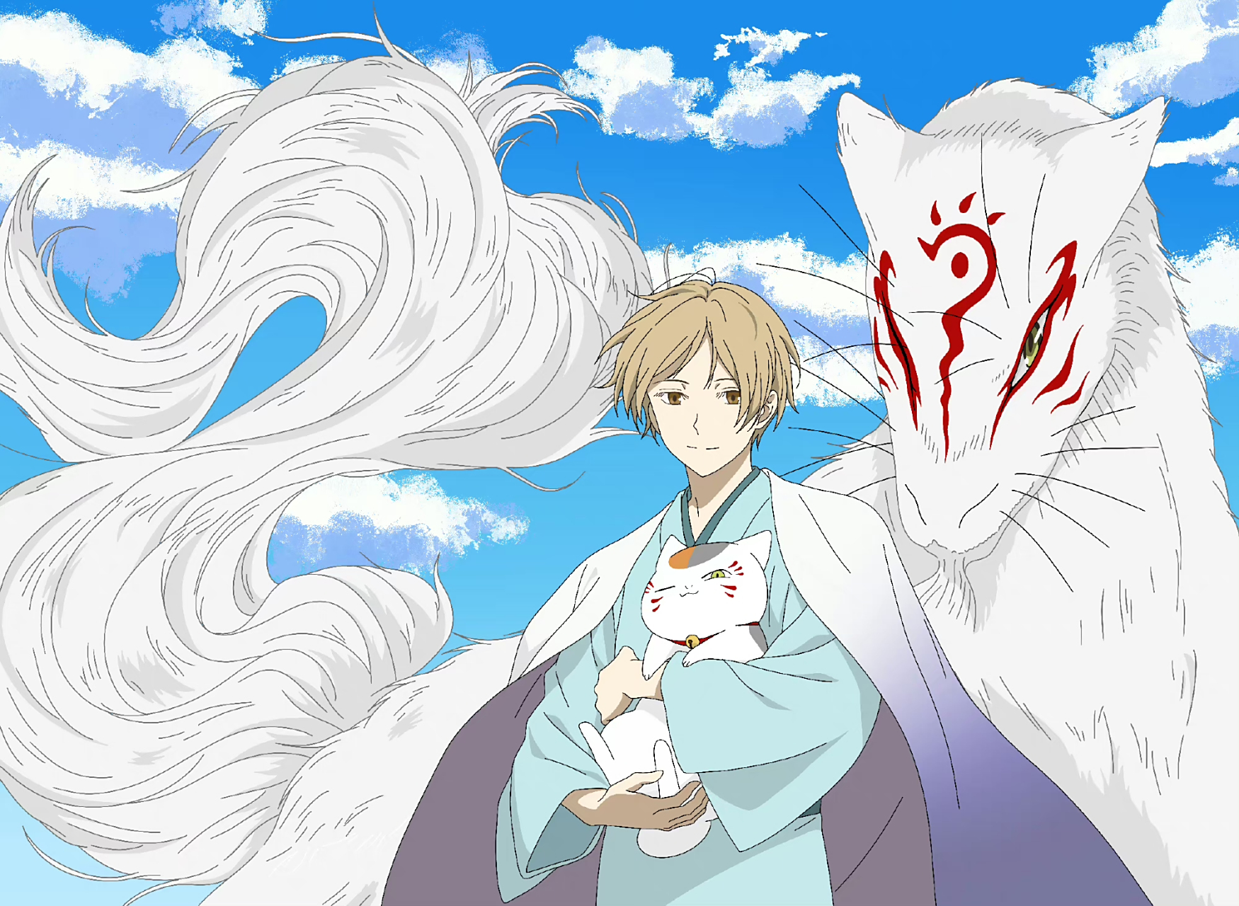 帅气的夏目和可爱的猫咪老师