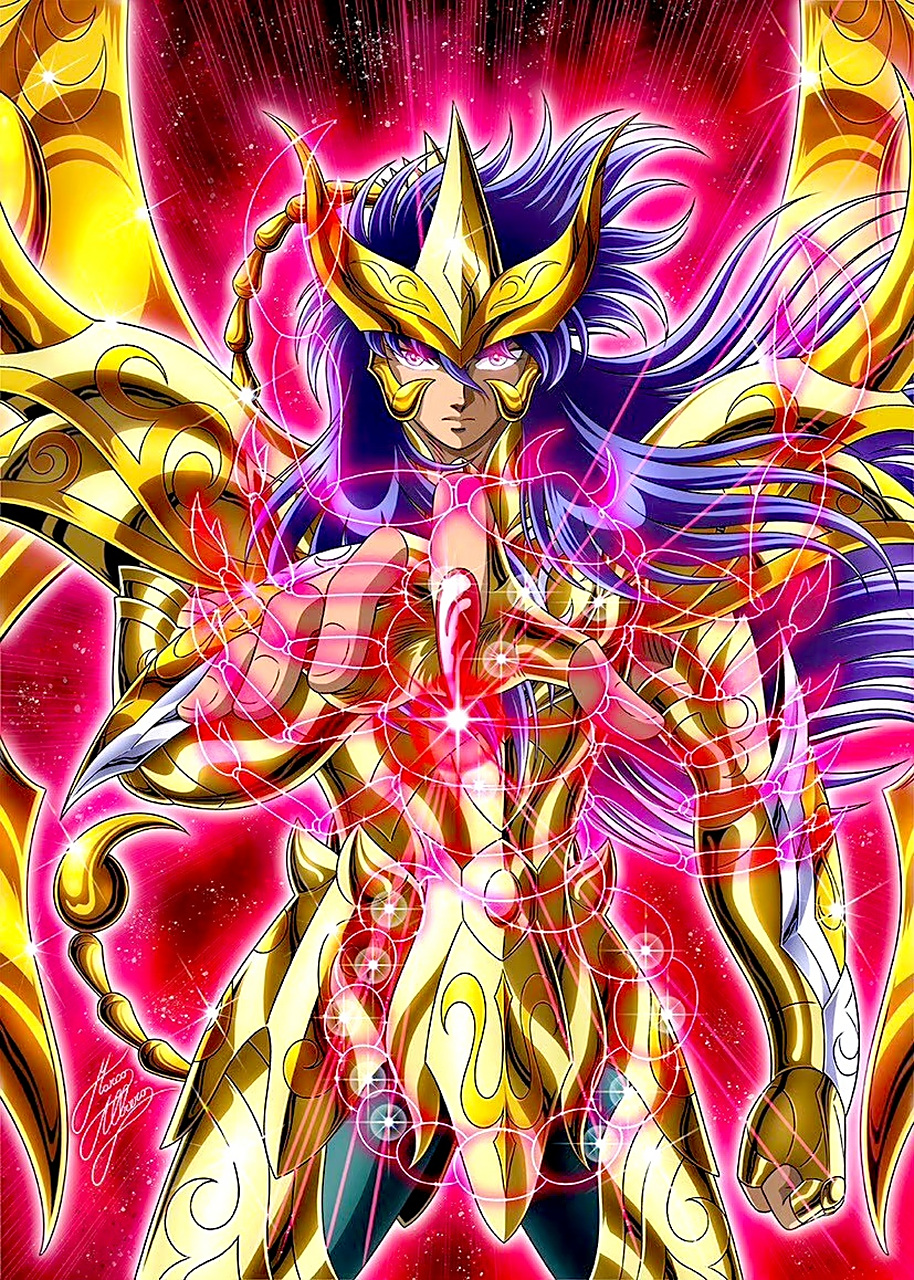 圣斗士星矢:黄金圣斗士对决插画,撒加/米罗,修罗/卡妙,迪斯马斯克