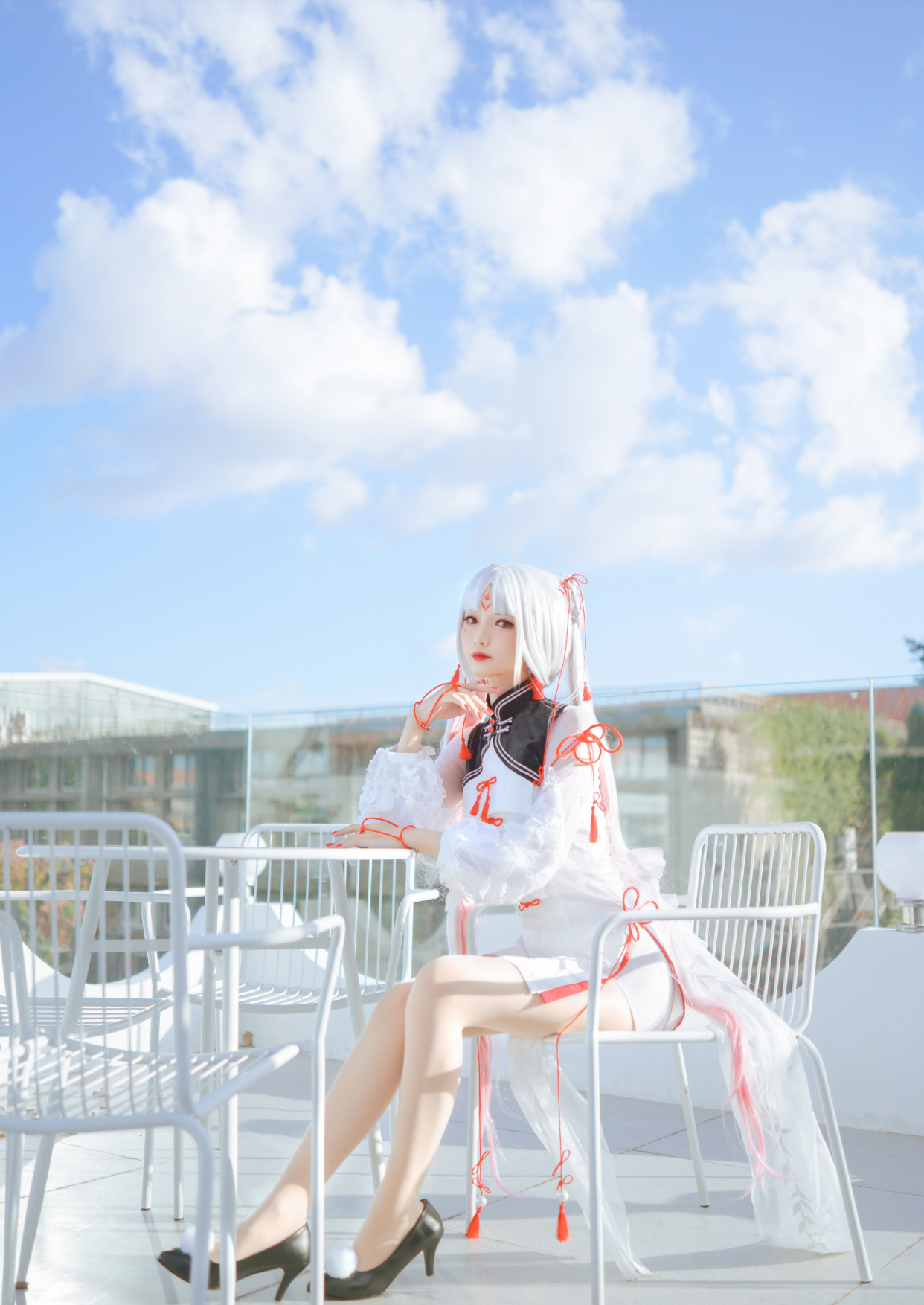 阴阳师不知火cos,这是因为穿了白丝,结果显得腿有点胖了?