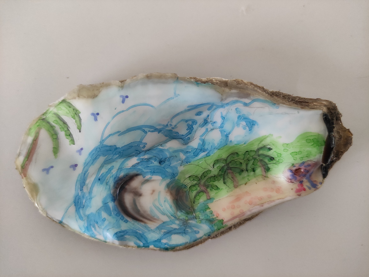 用牡蛎壳画的作品