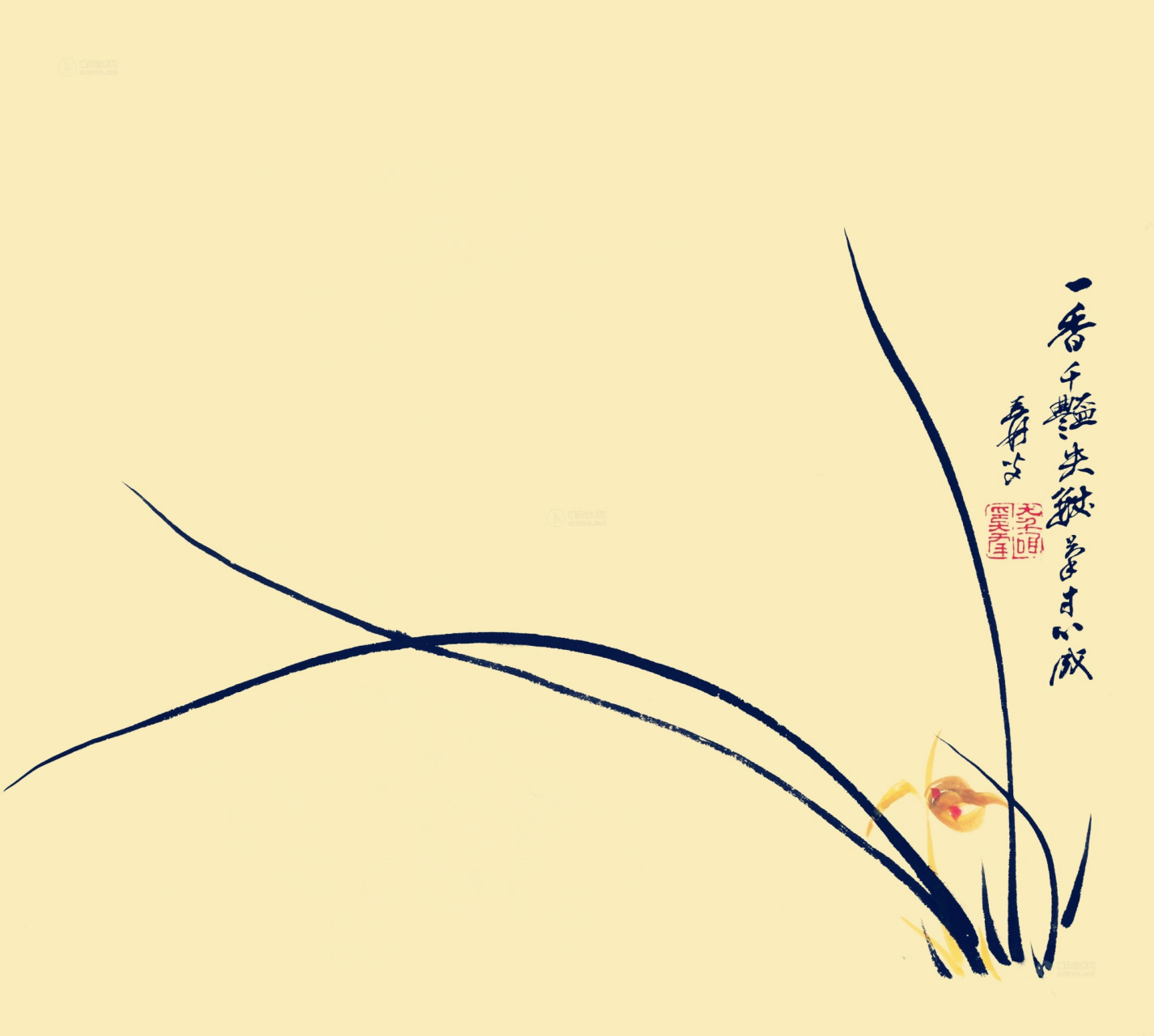 中国花鸟画中的名花卉——兰花【十七】现代名家张大千经典作品欣赏