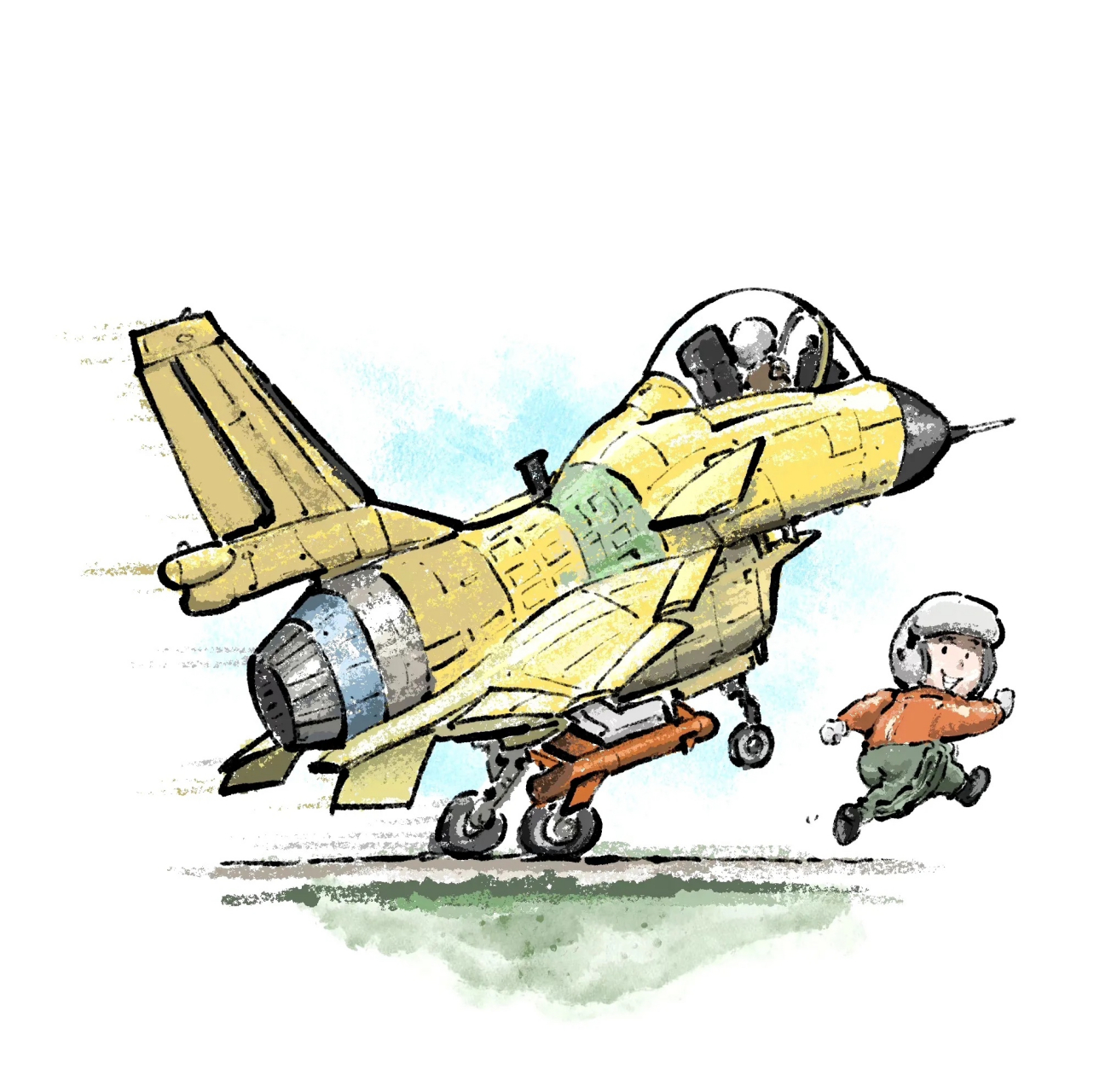 4只特别可爱的歼-10战斗机卡通～每一张都是一个小故事