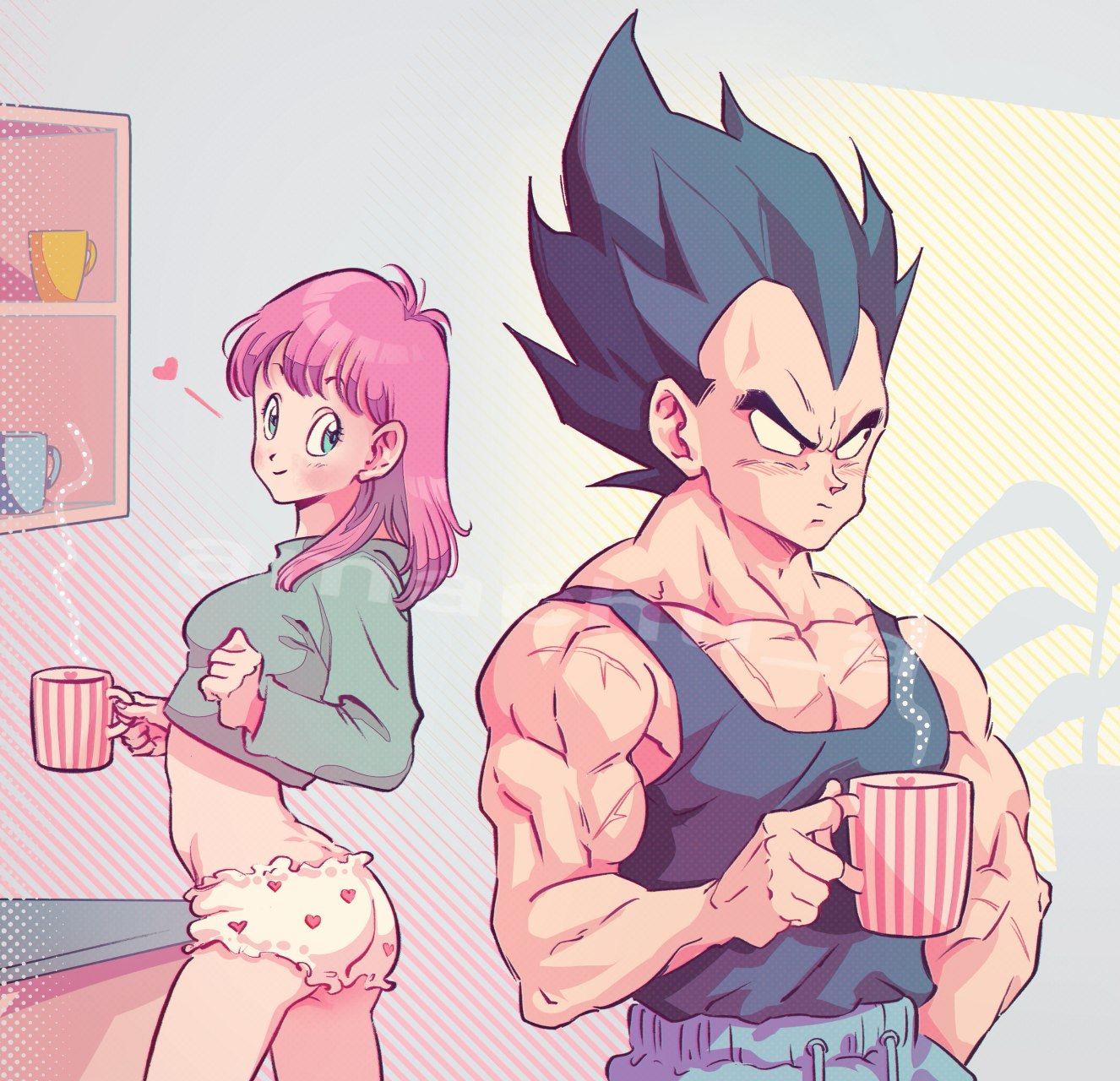 贝吉塔和布尔玛的温馨小日常,我也想过这种生活#动漫# #龙珠# #当你在