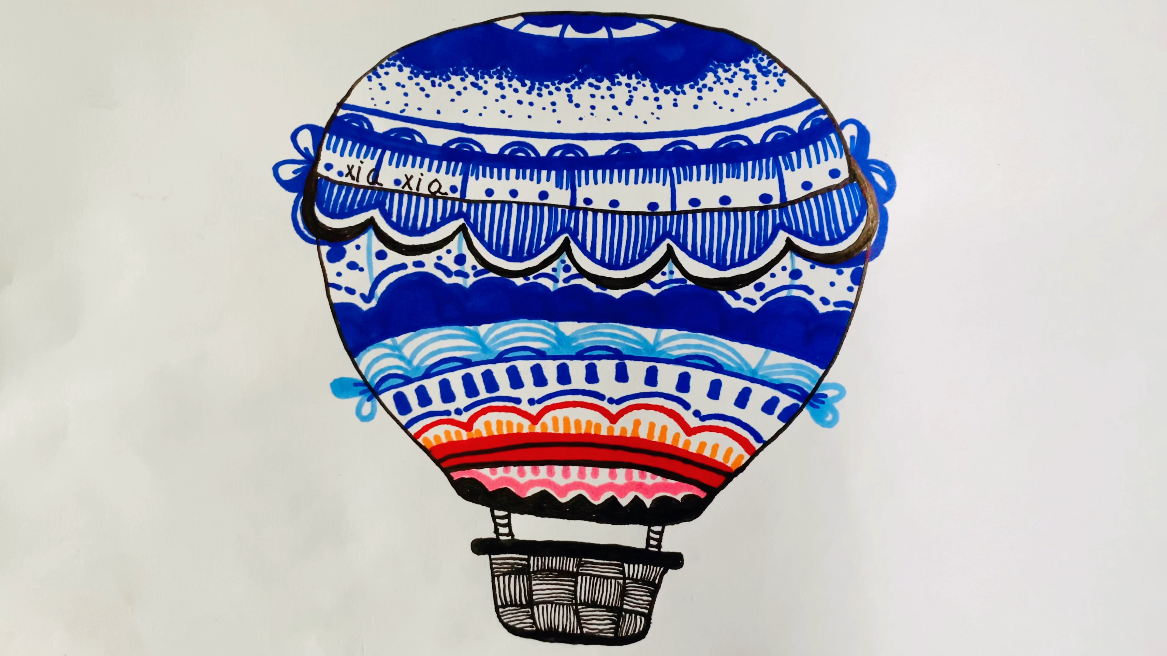 简笔画热气球的画法