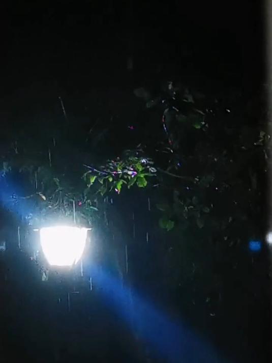 凭栏听雨,特别享受.拍自今晚的雨,原音原素材,天然无公害,没