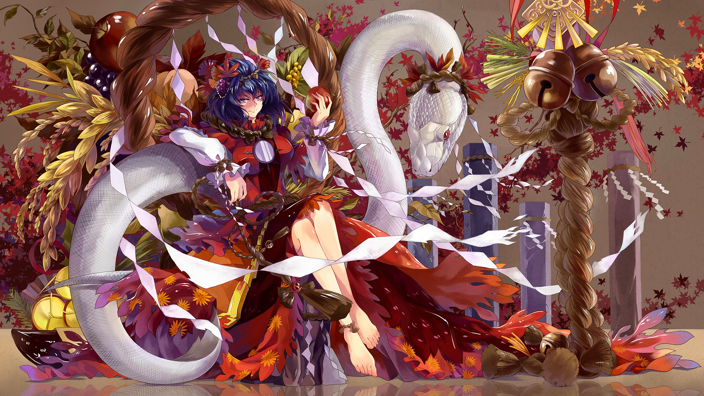 美女与蛇#二次元美图# #动漫美图