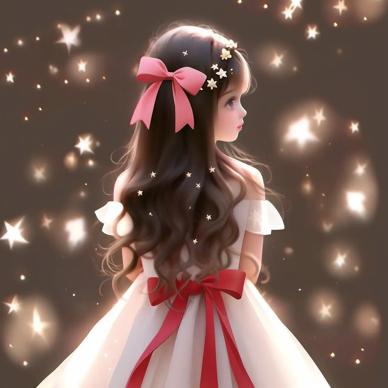 女生头像,侧颜回眸一笑