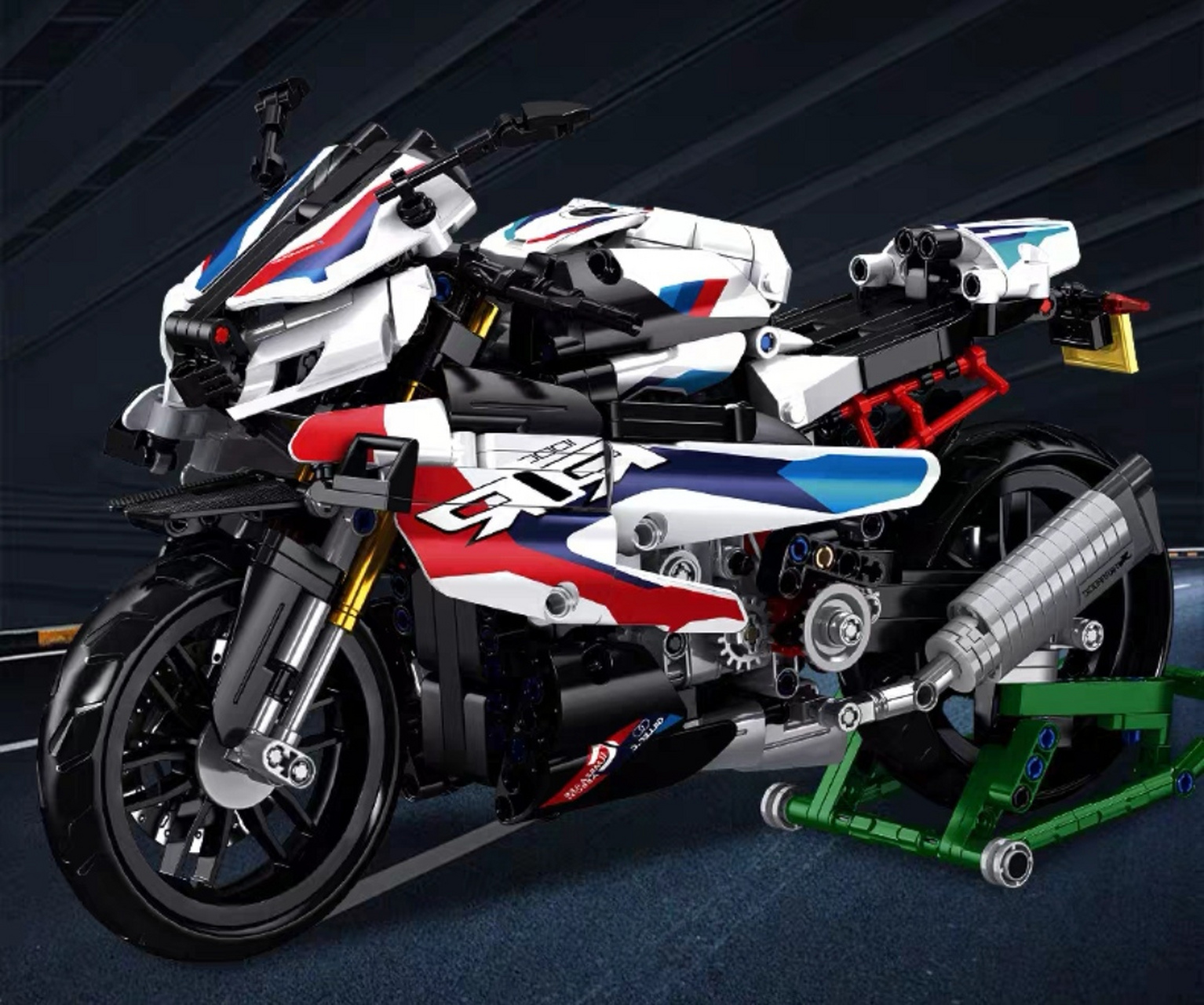 杜卡迪宝马摩托车拼装积木机械组成年高难度小颗粒男孩子玩具!