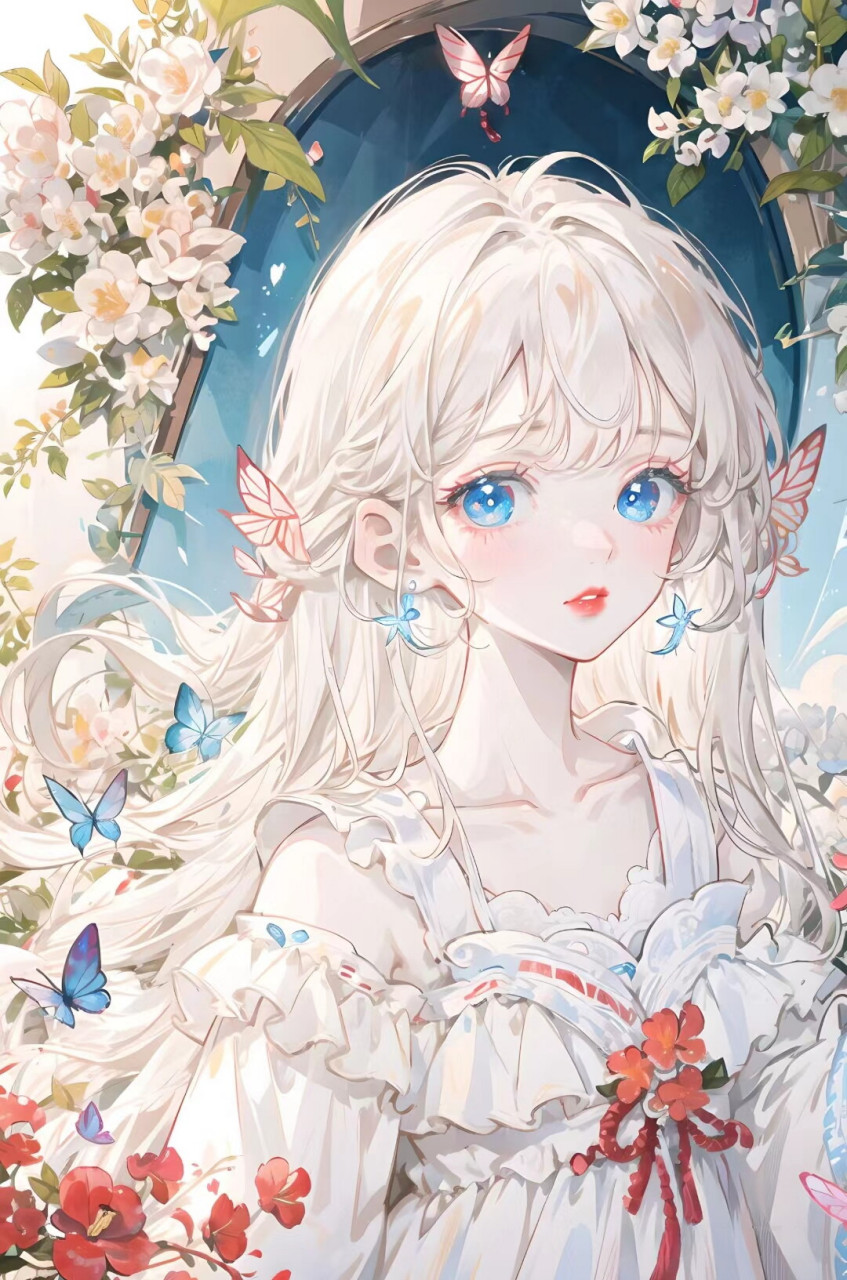 纯白蝴蝶公主头像 #二次元# #ai共创计划# #ai绘画