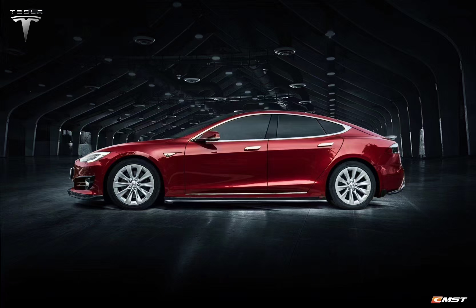 特斯拉models改装碳纤维小包围