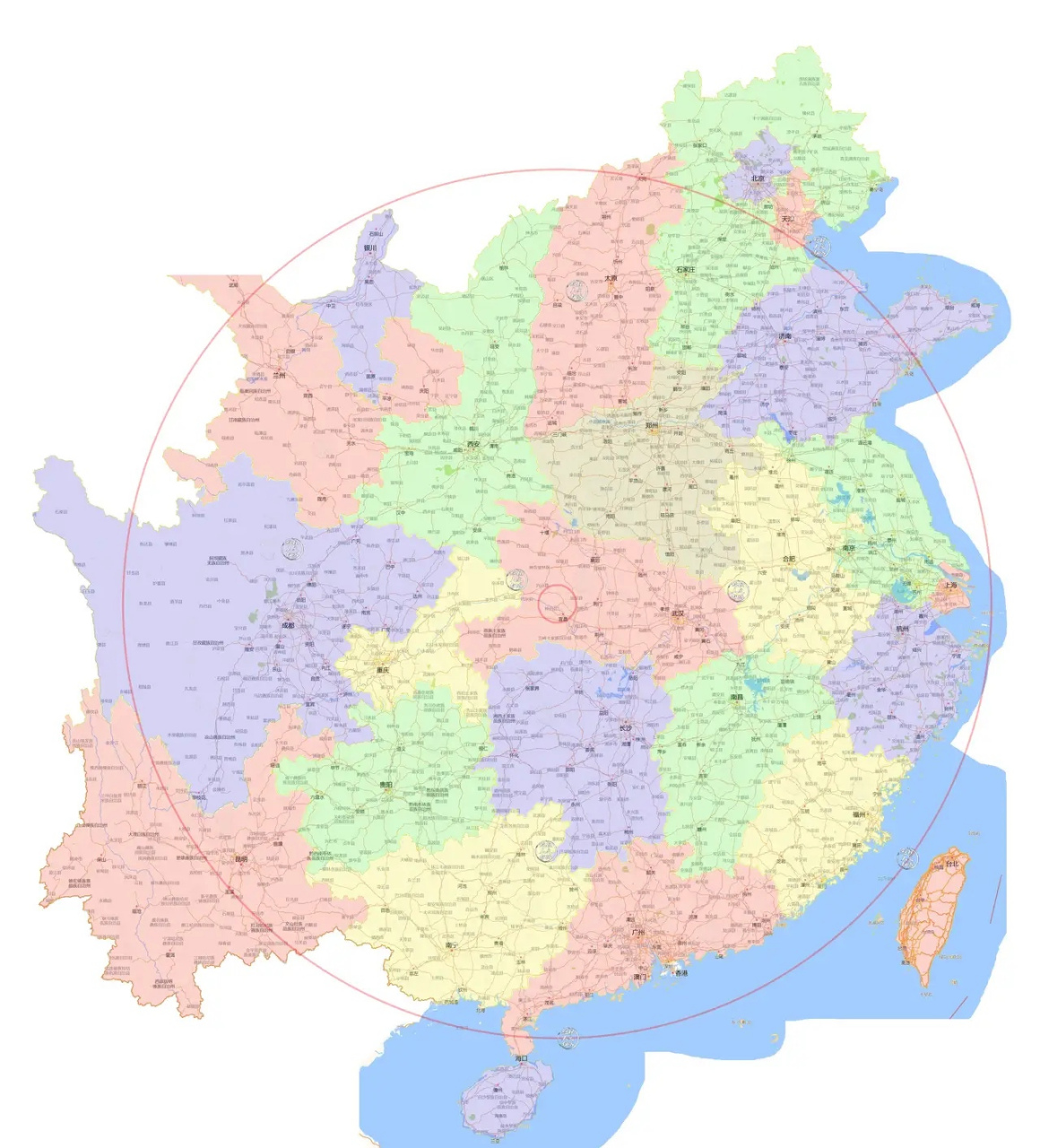 全国最新高清交通地图.各省高速公路网:山东东部第一;河南中部第一;贵