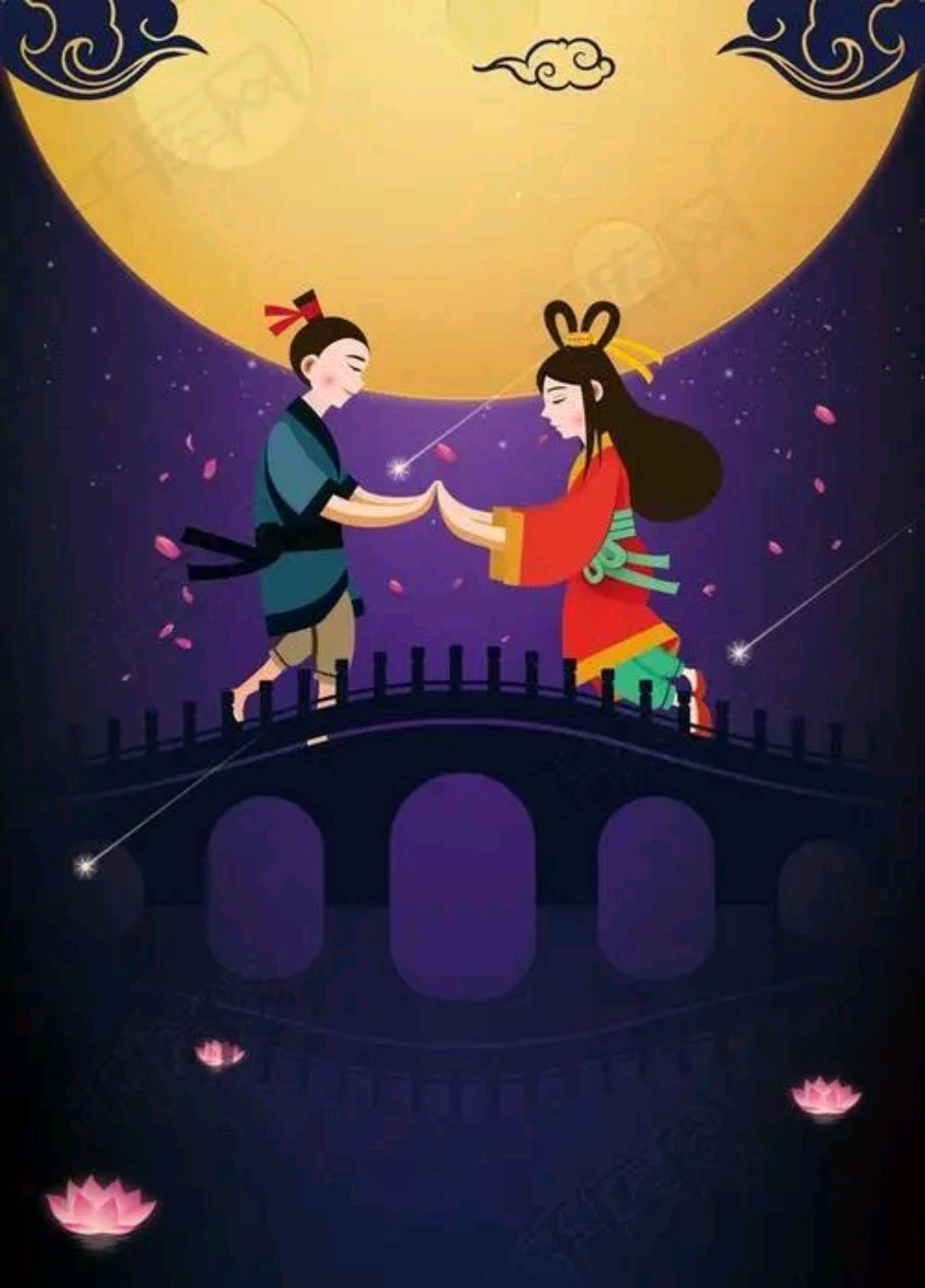 假如银河无鹊,牛郎织女如何相会?银河无鹊月空圆,邀您赐对上联