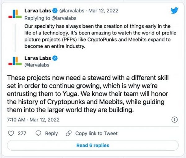 为什么Larva Labs将加密朋克IP卖给了无聊猿猴创作者？