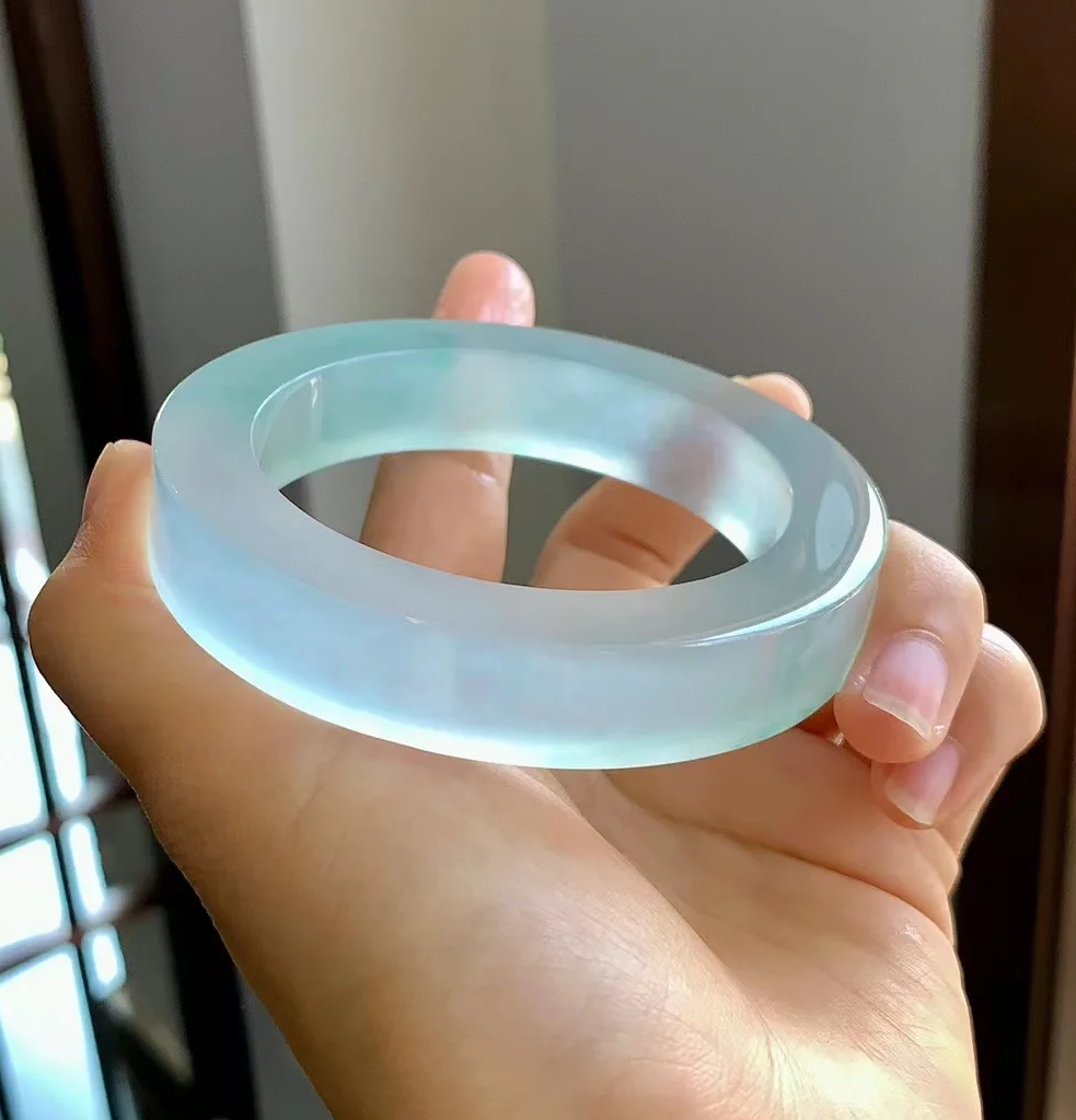 高冰蓝水底翡翠手镯