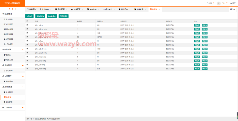 基于最新ThinkPHP5(5.0.13)和layui开发的通用后台权限管理系统插图5 基于最新ThinkPHP5(5.0.13)和layui开发的通用后台权限管理系统插图5