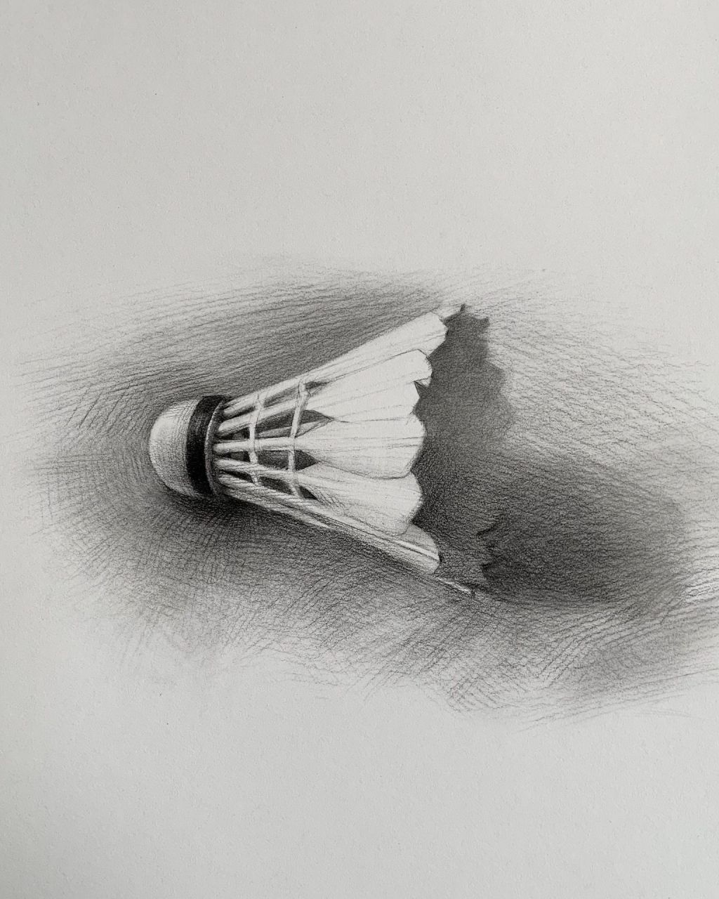 素描羽毛球详细作画步骤,喜欢素描的同学可以一起来画.