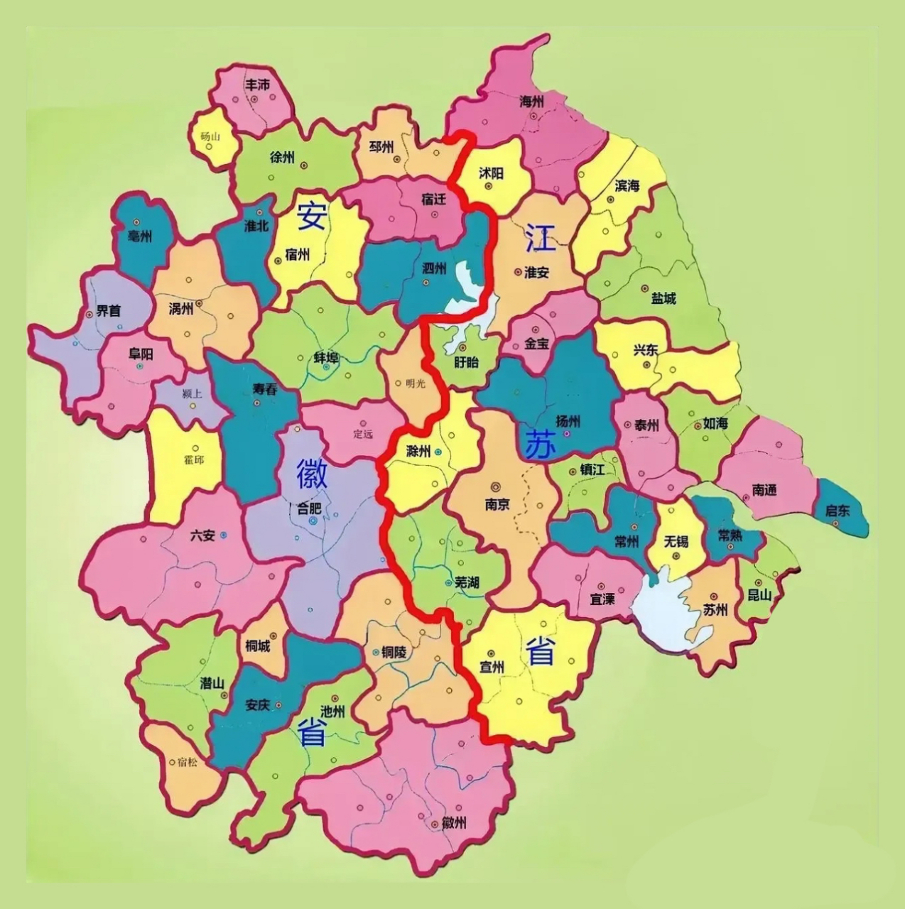 江苏安徽两省行政区划调整大幻想  假如……把江苏的徐州和宿迁同安徽