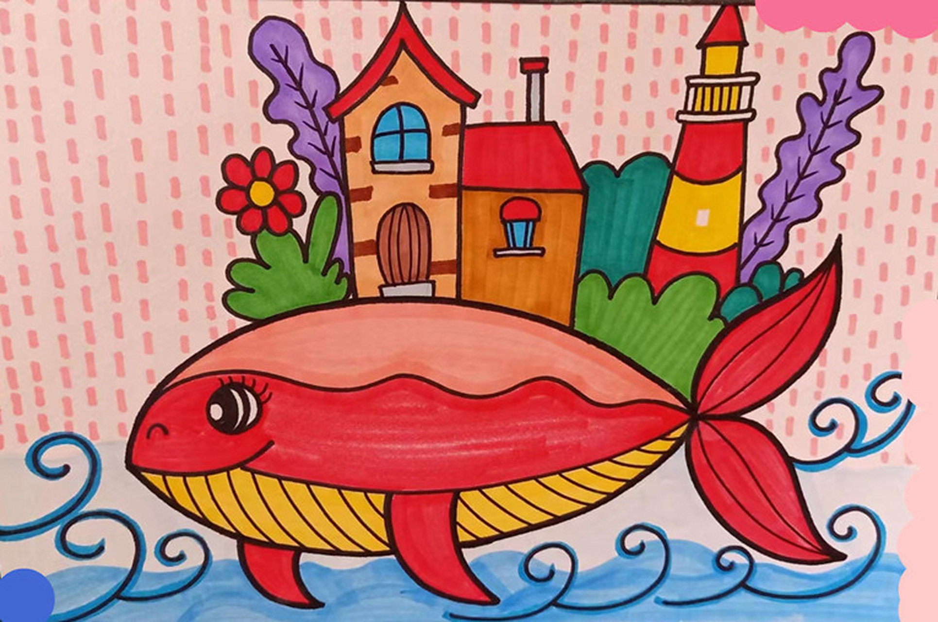 林春绘画《美丽的海世界》  绘画《美丽的海世界》 指导教师:李军