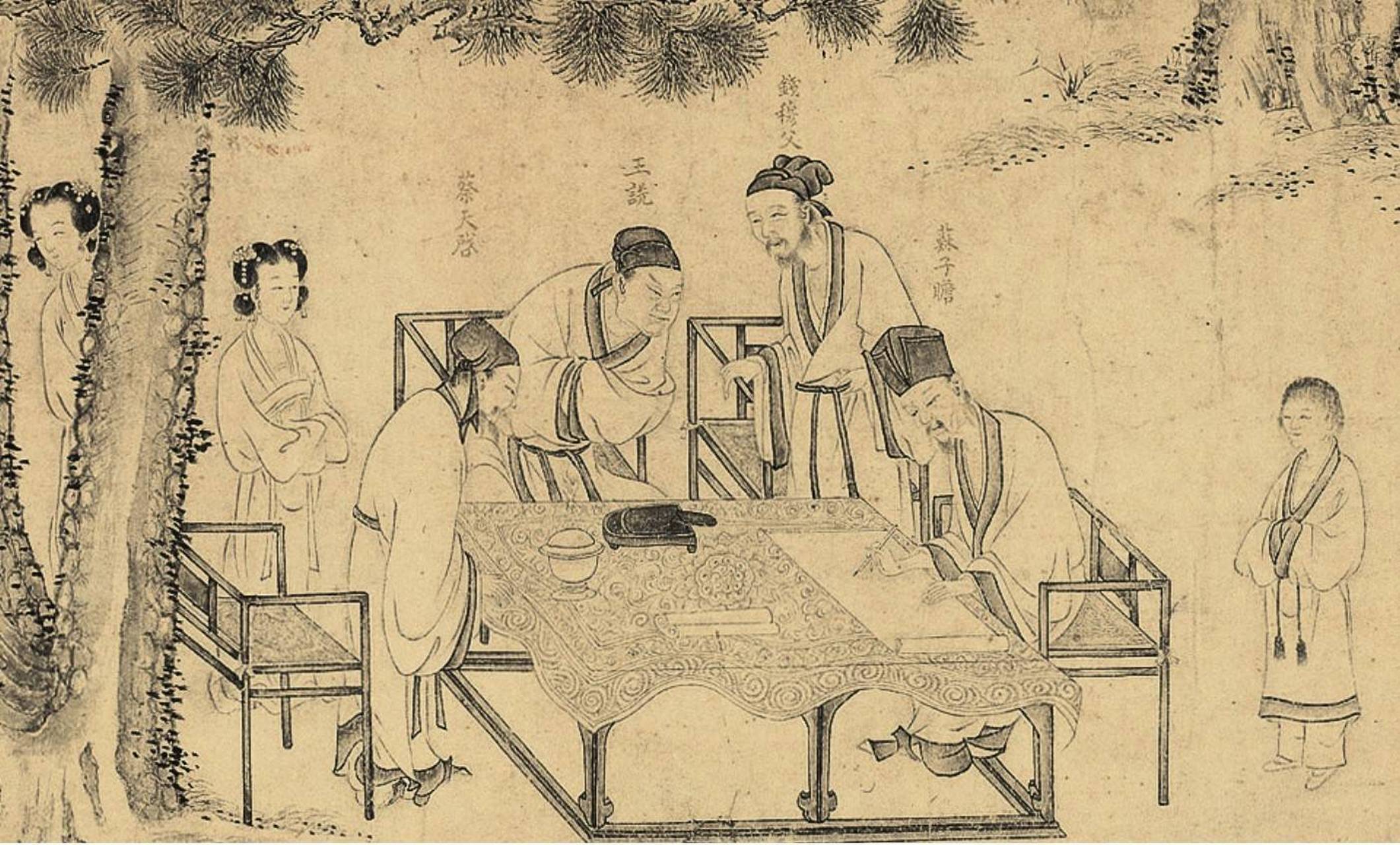 (传)李公麟《西园雅集图》局部