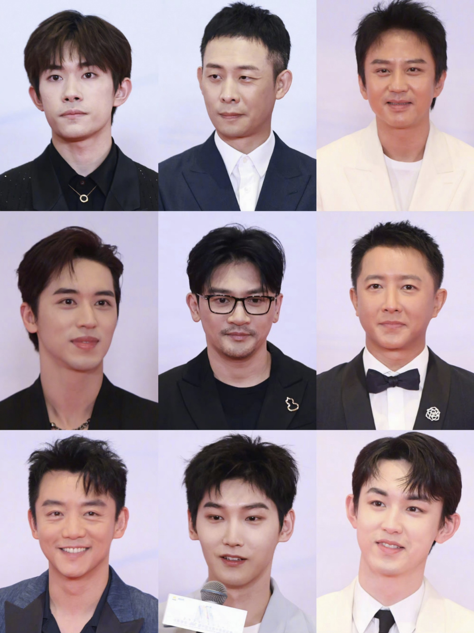 18位男女星各有两张九宫格,比帅比美.