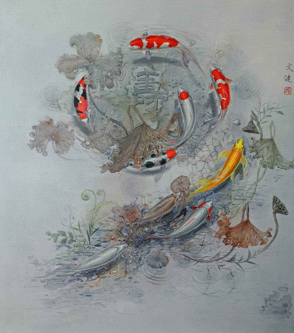 吴文健油画太极鱼作品集