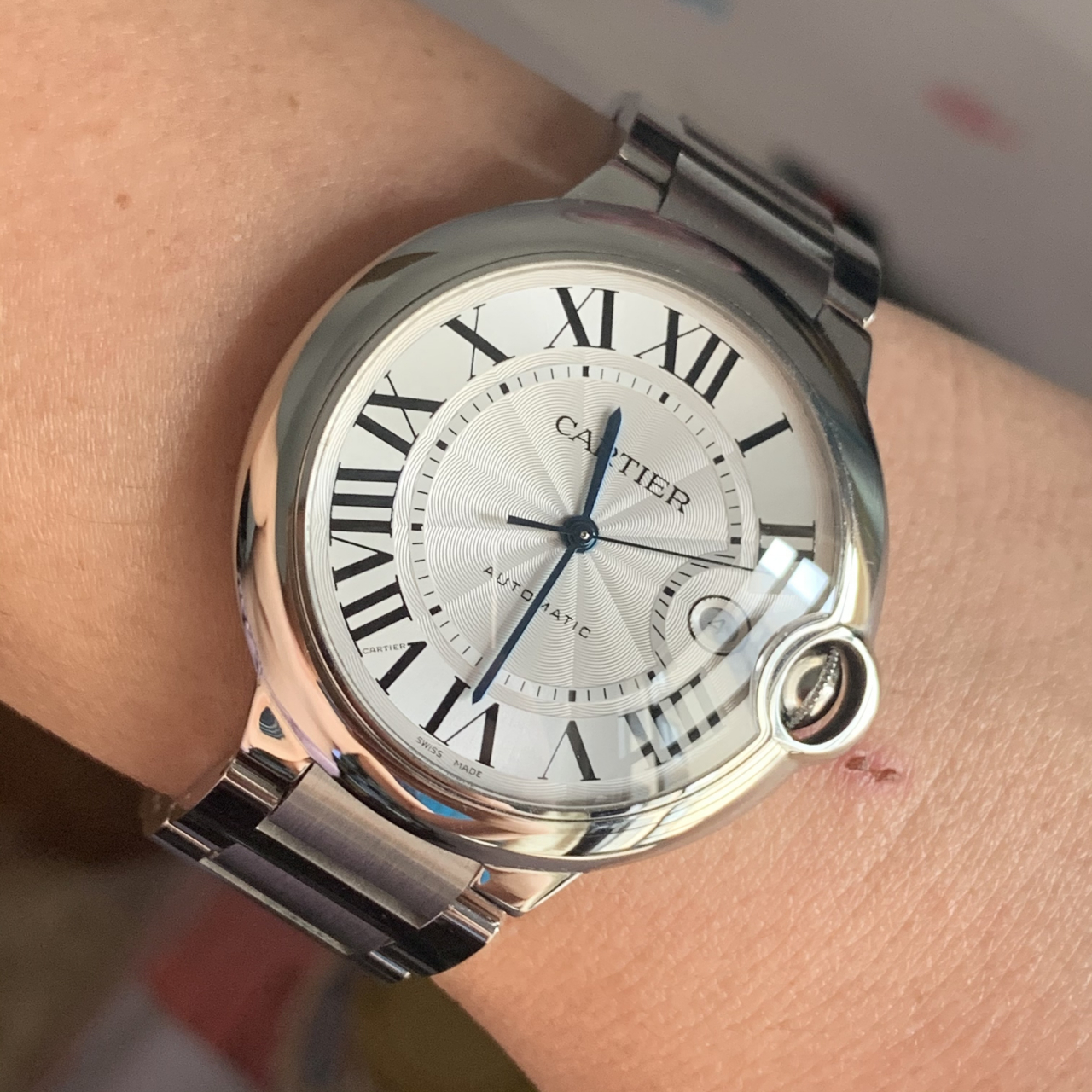 v6厂蓝气球卡地址42毫米自动机械男表,经典耐看