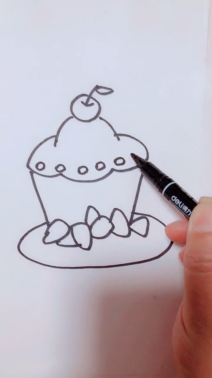 简笔画教程-96慕斯蛋糕