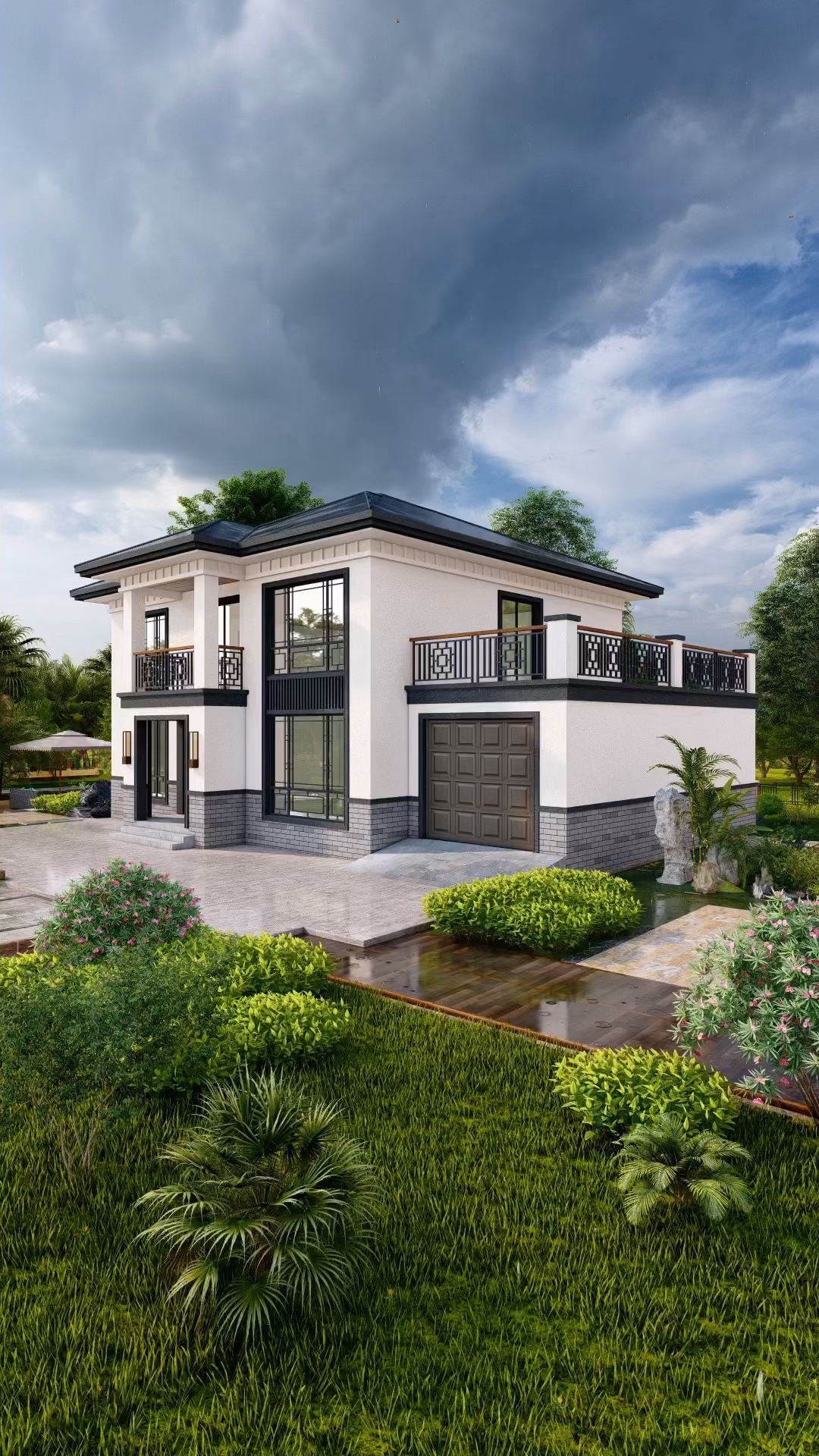 农村自建别墅#最火的新中式二层小别墅图纸,开间15