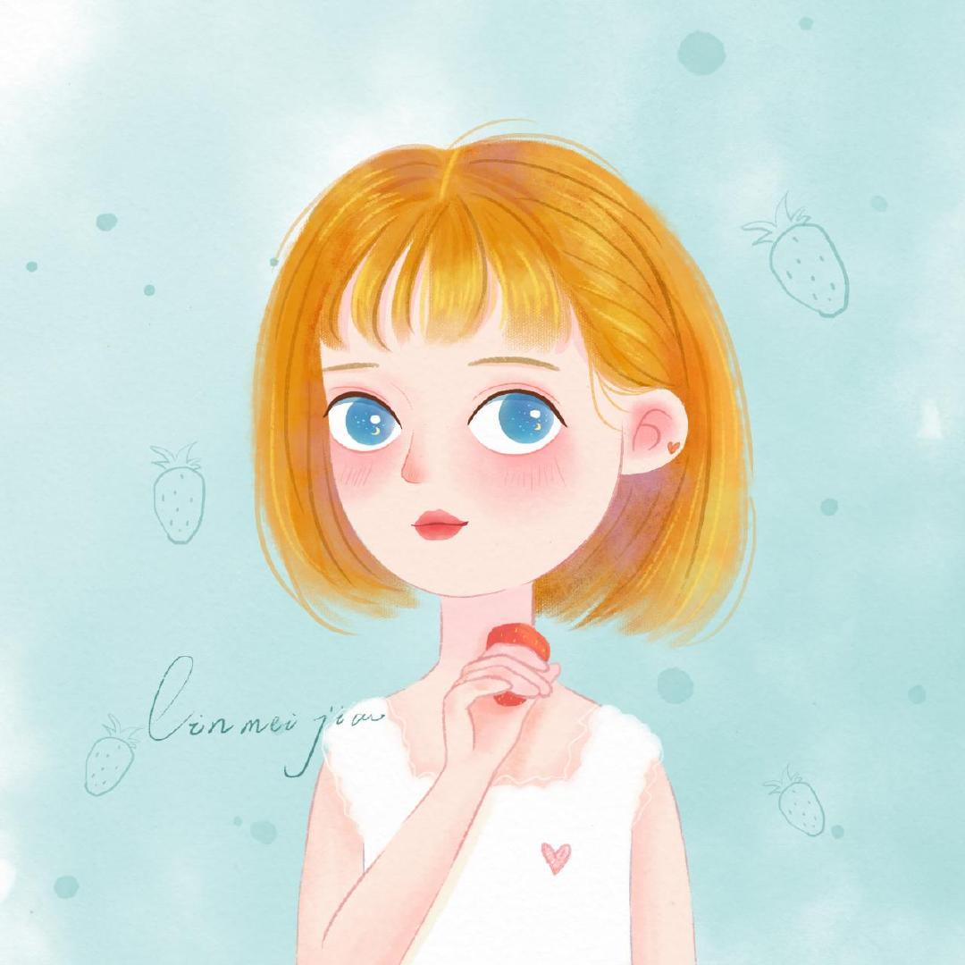 森系水彩头像,淡雅的配色简约的画风,又萌又甜美