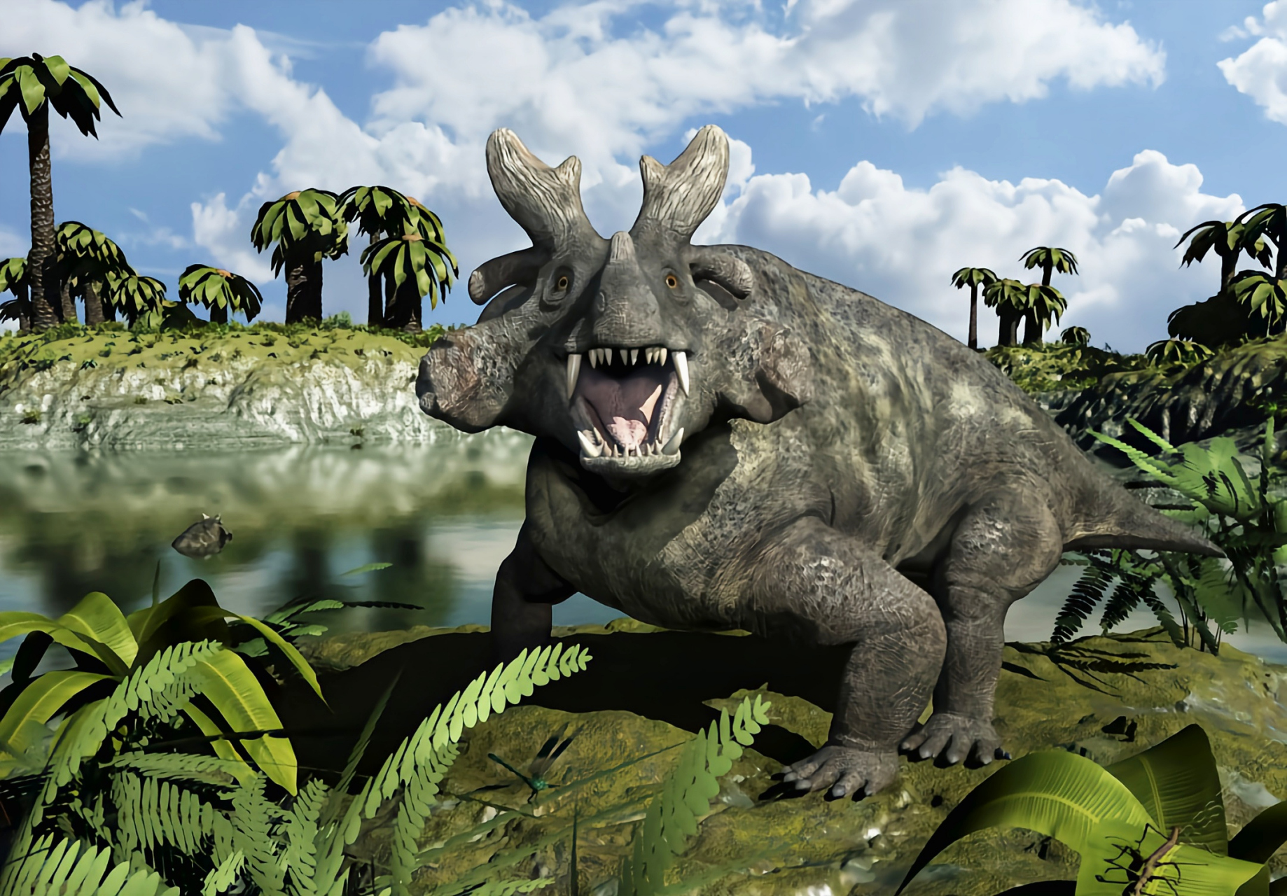 远古生物探秘——奇异冠鳄兽 奇异冠鳄兽是古生代二叠纪时期活跃于