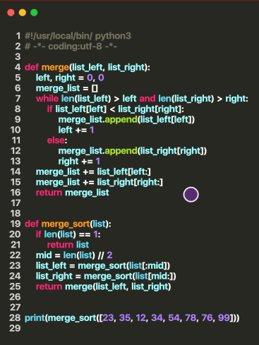 python的归并排序算法流程图详解