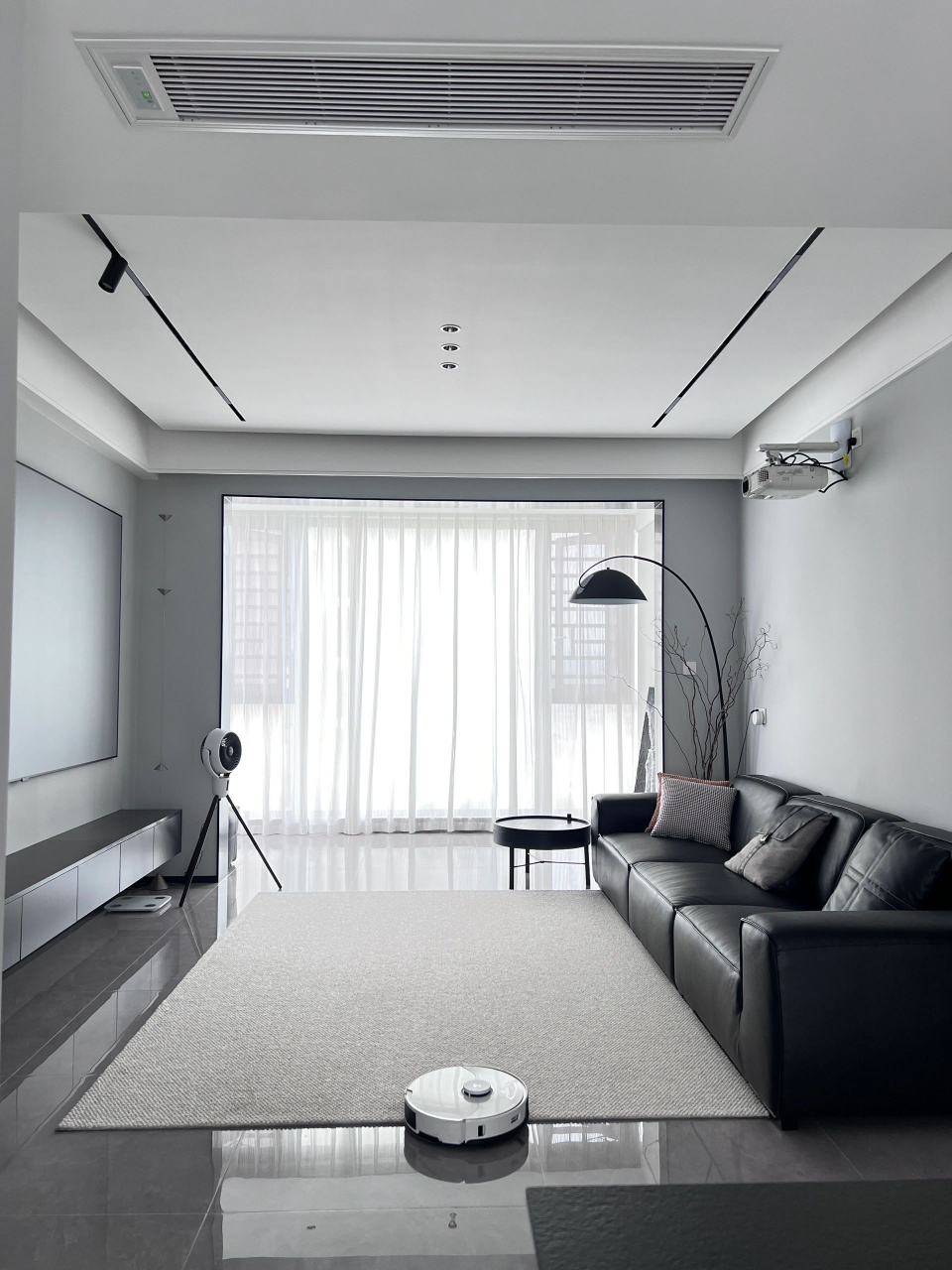 黑白灰现代简约风客餐厅装修案例分享.#家居装修# #装修