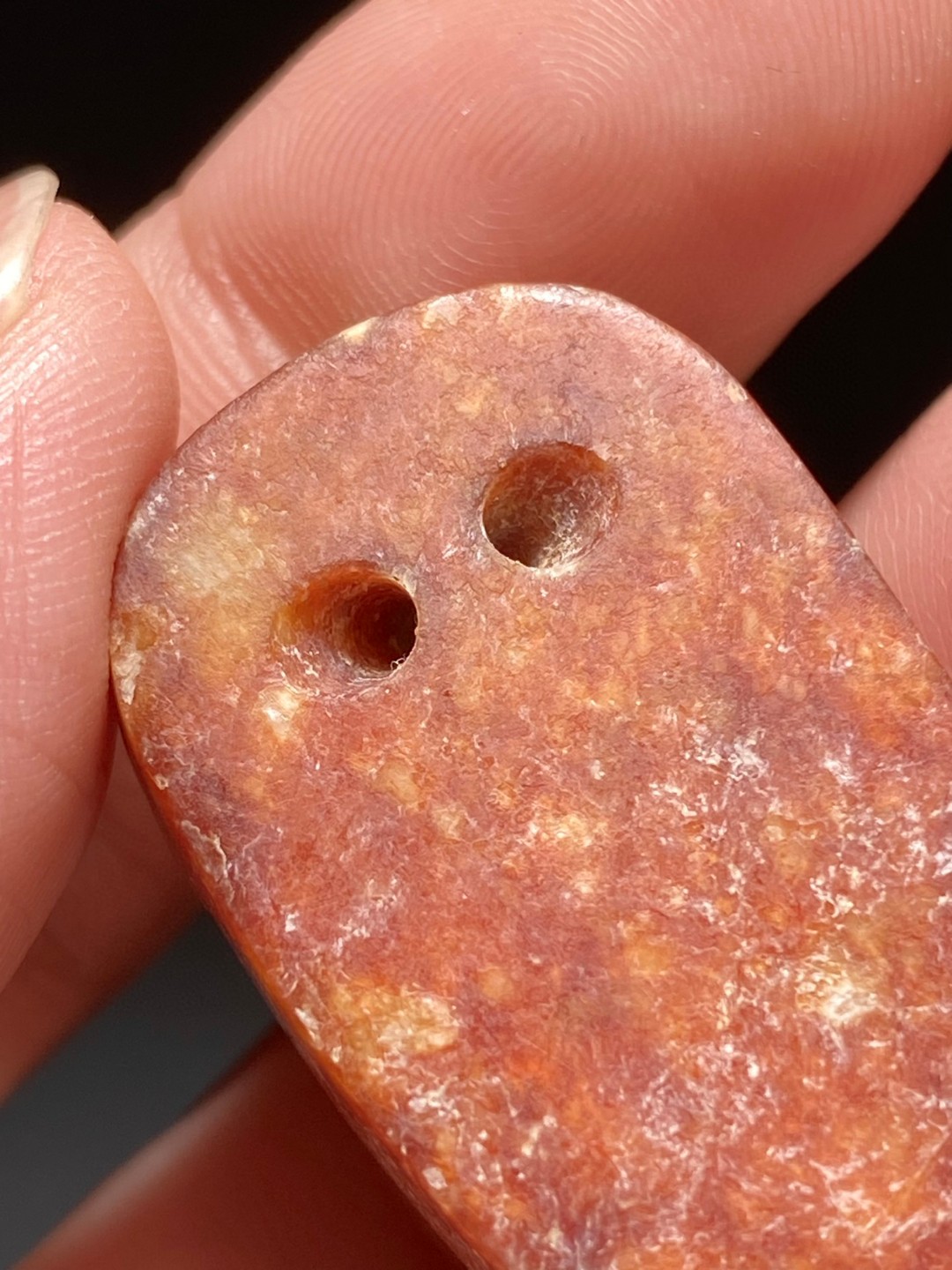 文化期 红沁 玉蚕 玉蝉蛹 把件 挂件