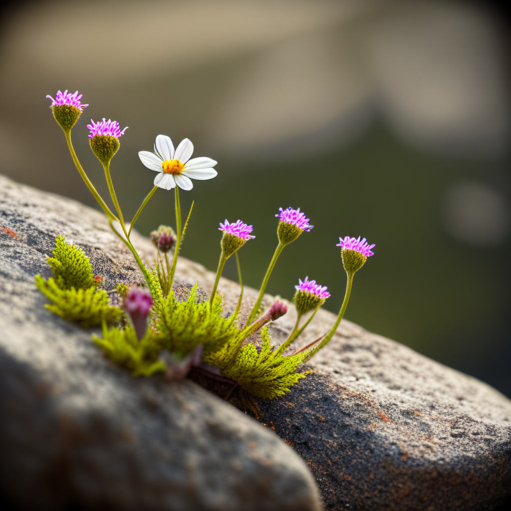 这朵小花,虽身处逆境,却用柔弱的身躯展示了生命的顽强,以绚烂的色彩